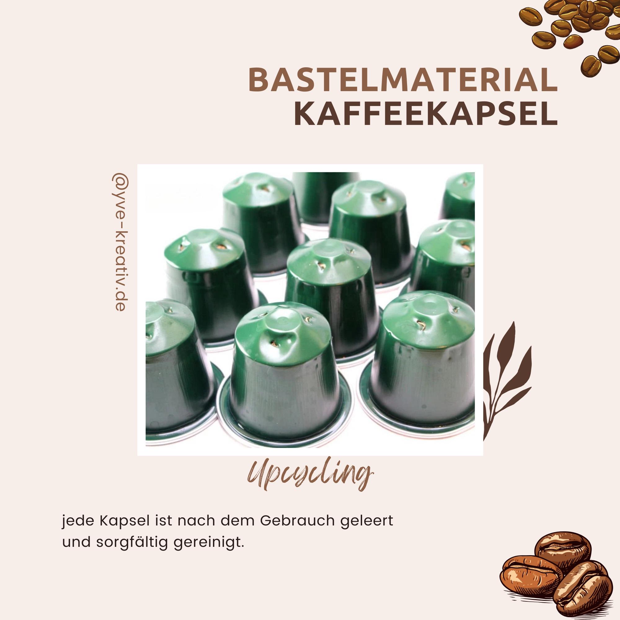 10 leere Kaffeekapseln gereinigt Farbe dunkelgrün zum Basteln Gestalten Bastelmaterial DIY Schmuckherstellung Zubehör  #KNS