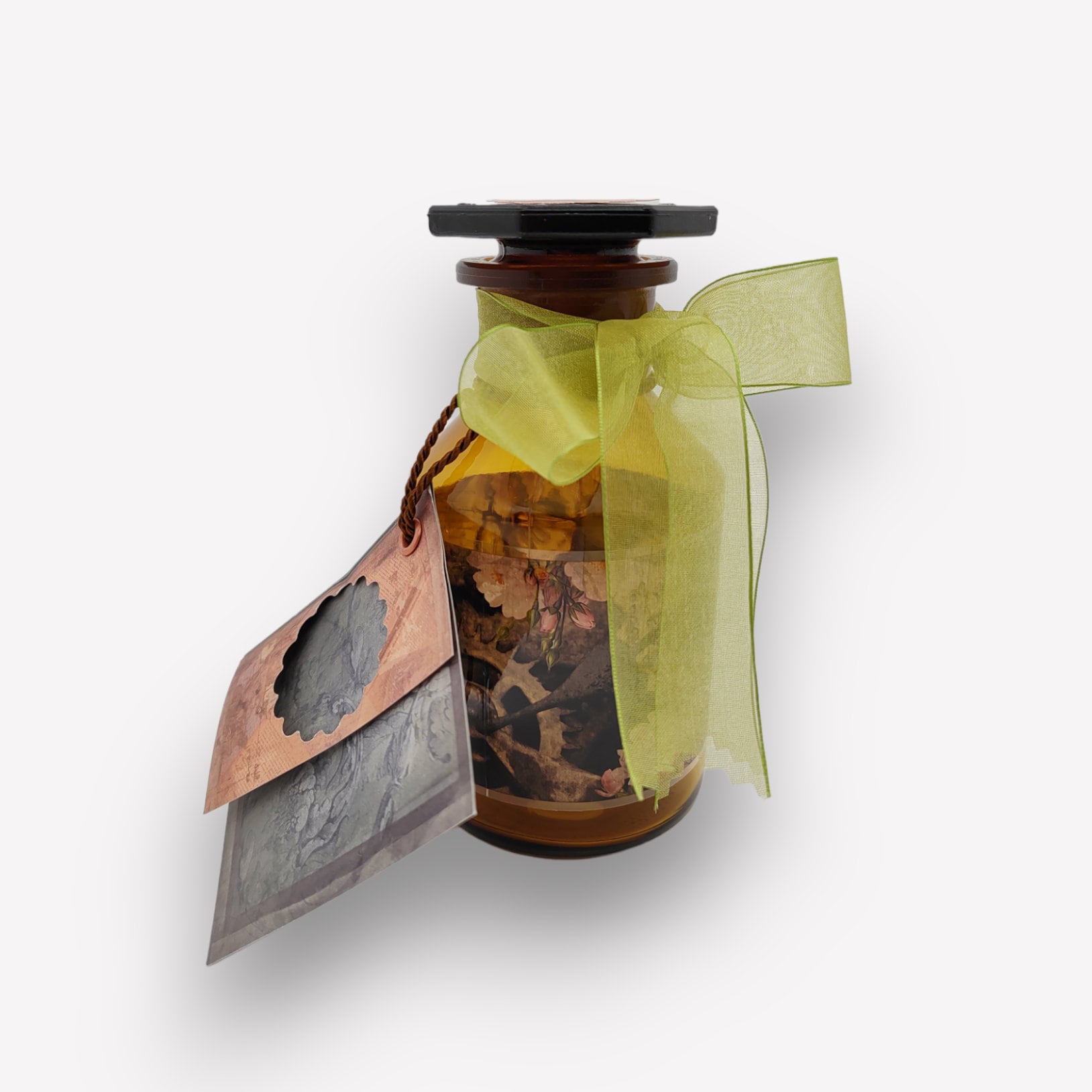 Flaschenpost "Nostalgie" für Geldgeschenk Gutschein Grüße in Apothekerflasche