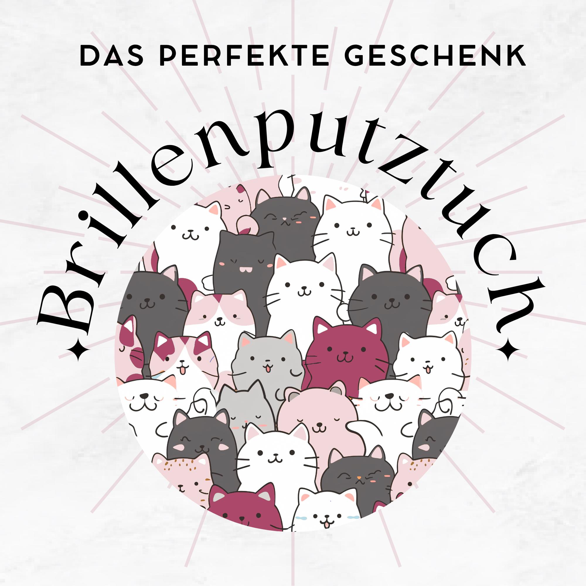 Brillenputztuch Katzen Geschenk Freundin Mitbringsel Katzenmama bedrucktes Mikrofasertuch für Sonnenbrille Brillentuch für Displays #TI148