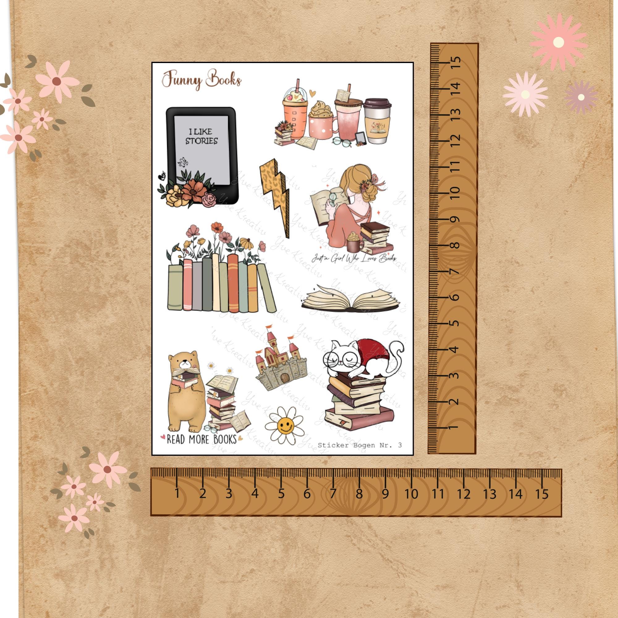 Aufkleber Love Books Stickerbogen Bücher für Leseratten Sticker Set - 3 Bögen zur Auswahl in Weiß - Transparent - Matt - Glanz #SBA6 Aufkleber Love Books Stickerbogen Bücher für Leseratten Sticker Set - 3 Bögen zur Auswahl in Weiß - Transparent - Matt - Glanz #SBA6