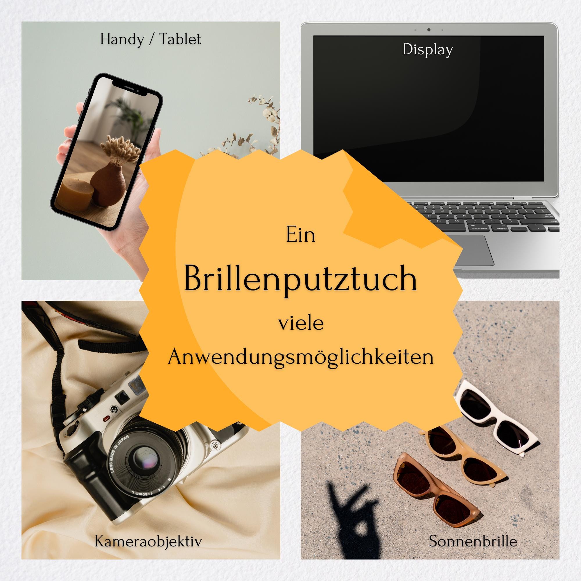 Brillenputztuch personalisiert – Individuell bedrucktes Mikrofasertuch für Brillen, Displays & mehr | Perfektes Geschenk Geburtstag #TI48P