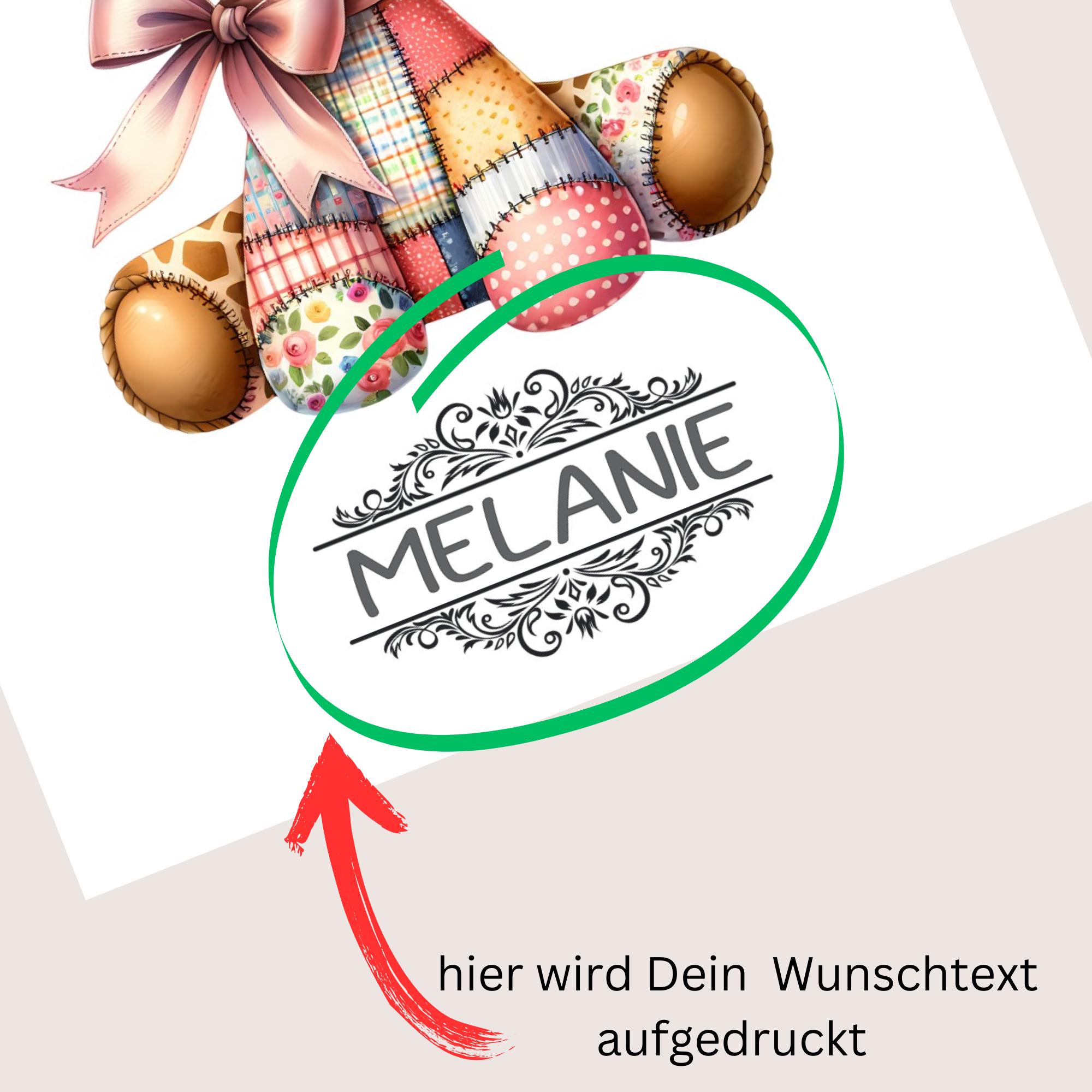 Postkarte personalisiert mit Namen Grußkarte Happy Birthday Karte Geburtstag Geburtstagskarte I Patchwork Giraffe #PHO