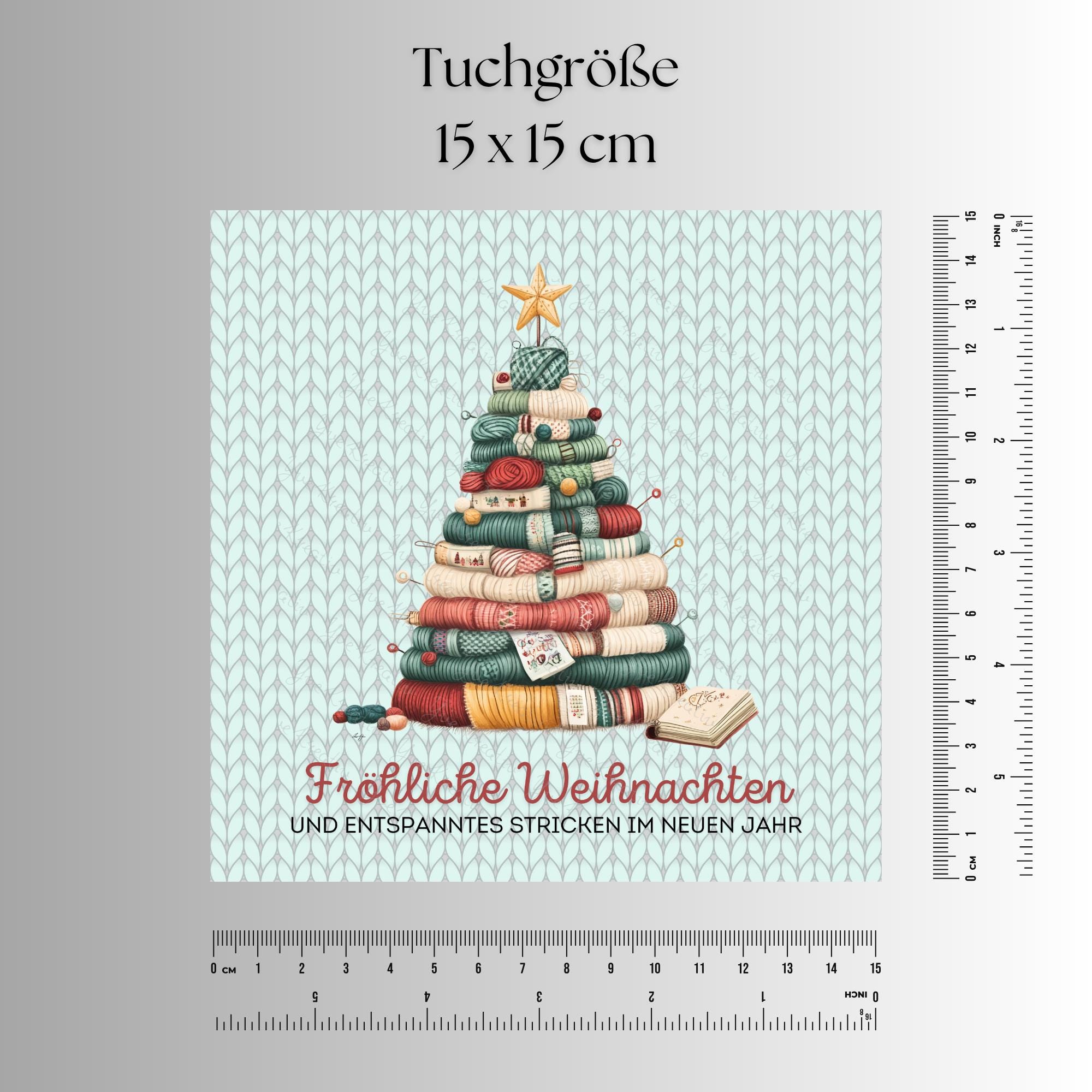 Brillenputztuch Tannenbaum Weihnachten Wichtelgeschenk Stricken Geschenk bedrucktes Mikrofasertuch für Brillen Display Handy #WE14