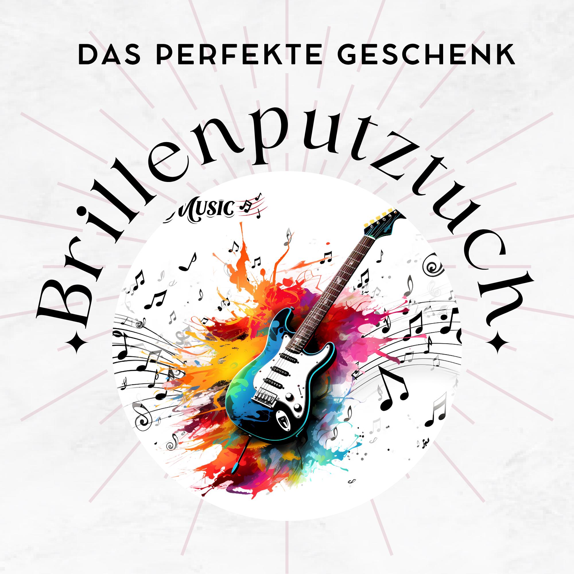 Brillenputztuch Gitarre bedrucktes Mikrofasertuch für Brillen Tuch für Displays Geschenk Musiker Mitbringsel Gitarrenspieler #MC14