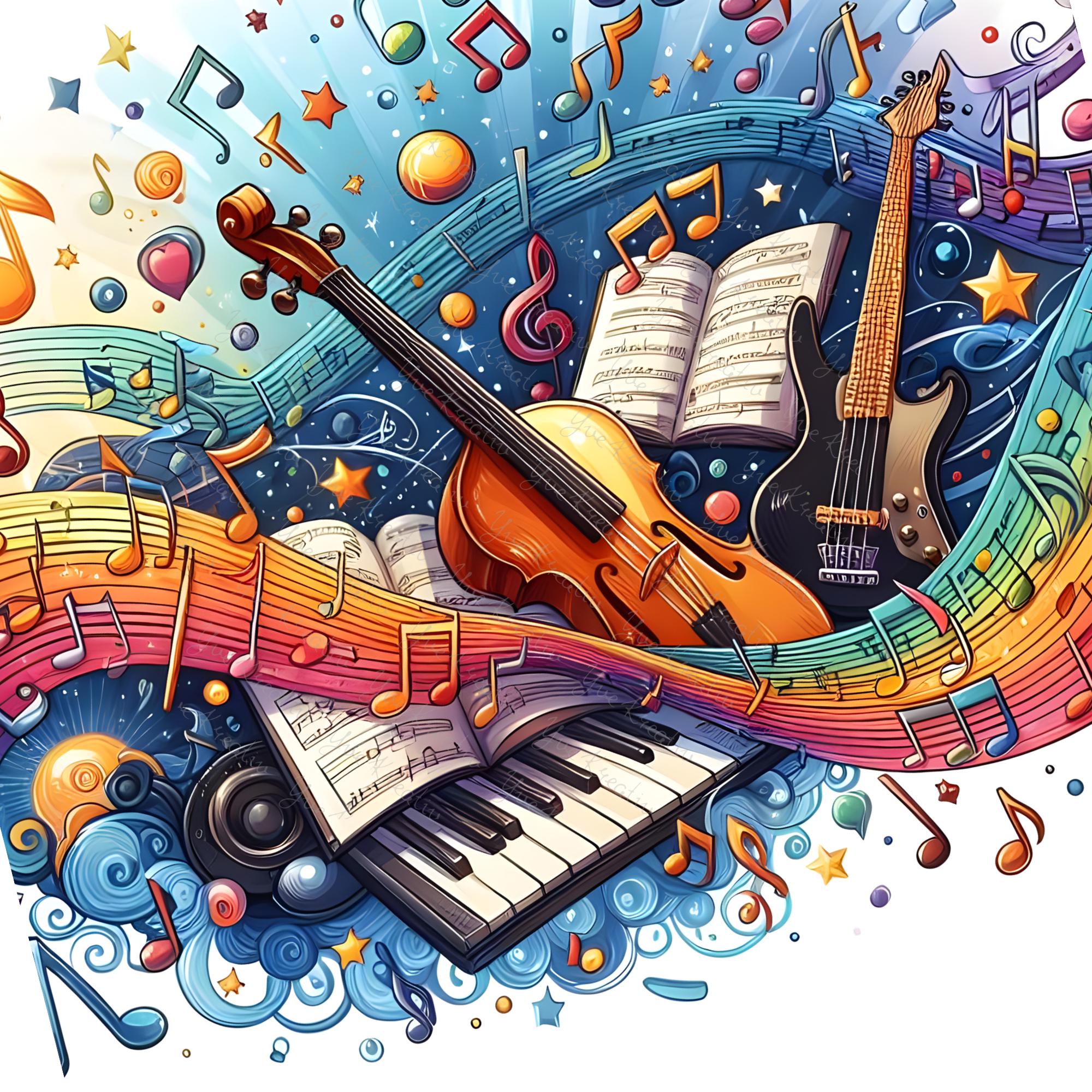 Brillenputztuch Welt der Musik bedrucktes Mikrofasertuch für Sonnenbrille Displays Handy Geschenk Musiker Mitbringsel Musiklehrer #MC16