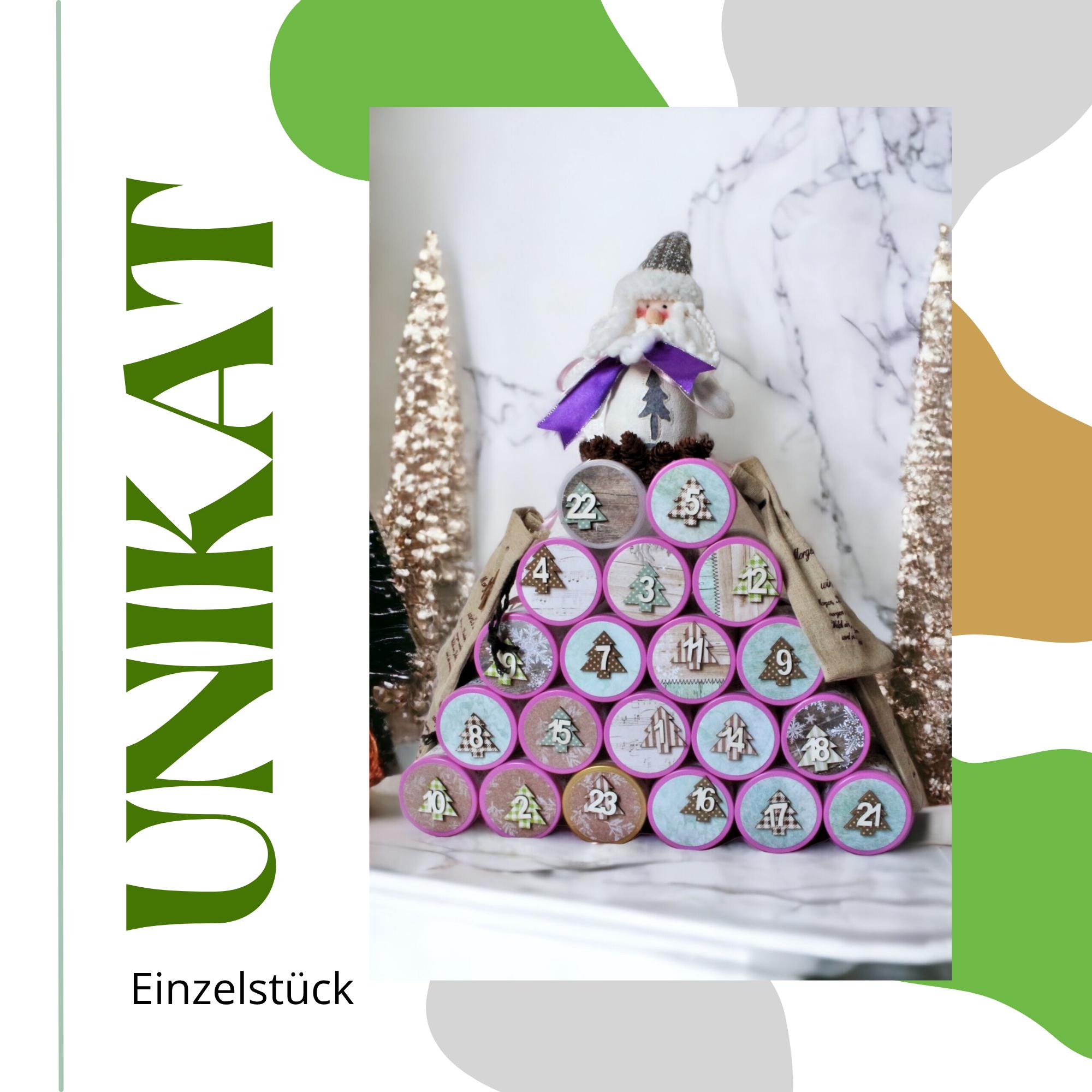 Adventskalender zum Befüllen aus 24 Dosen Upcycling zu Weihnachten Adventsdeko Adventskalender außergewöhnlich Geschenk Freundin #853462823