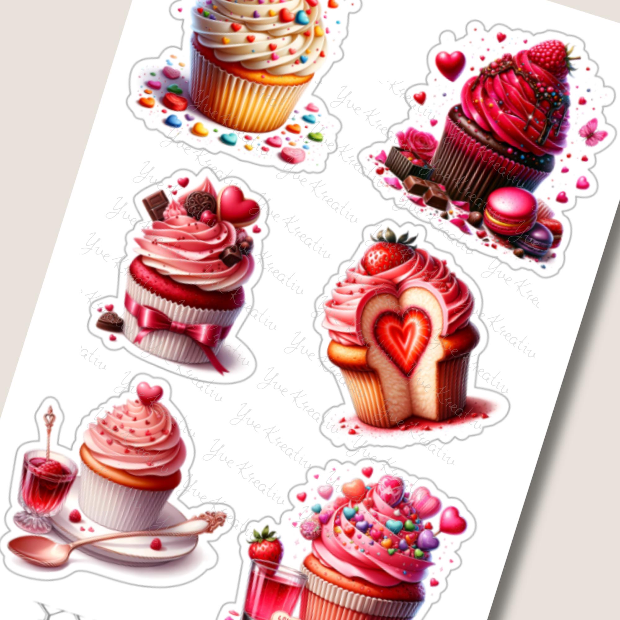 Aufkleber Cupcake Sommer Sticker Bogen Erdbeere Muffin Stickerbogen 3 Bögen zur Auswahl in Weiß - Transparent - Matt - Glanz #SBA6 Aufkleber Cupcake Sommer Sticker Bogen Erdbeere Muffin Stickerbogen 3 Bögen zur Auswahl in Weiß - Transparent - Matt - Glanz #SBA6