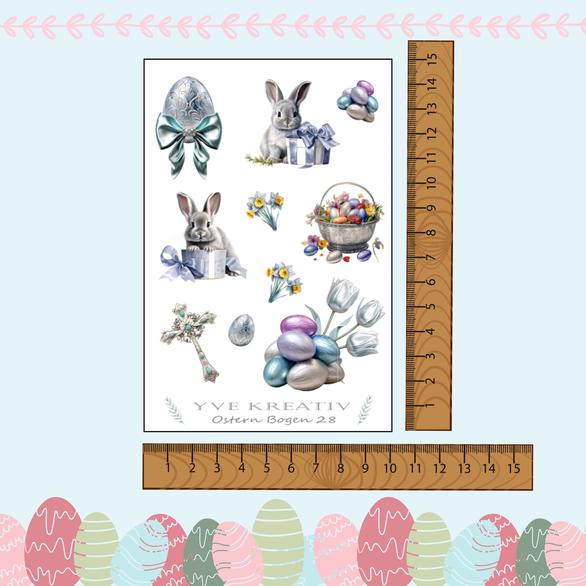 Stickerbogen Aufkleber "Ostern" | Sticker Set - Sticker Bogen zur Auswahl in Weiß - Transparent - Matt - Glanz  #SBA6