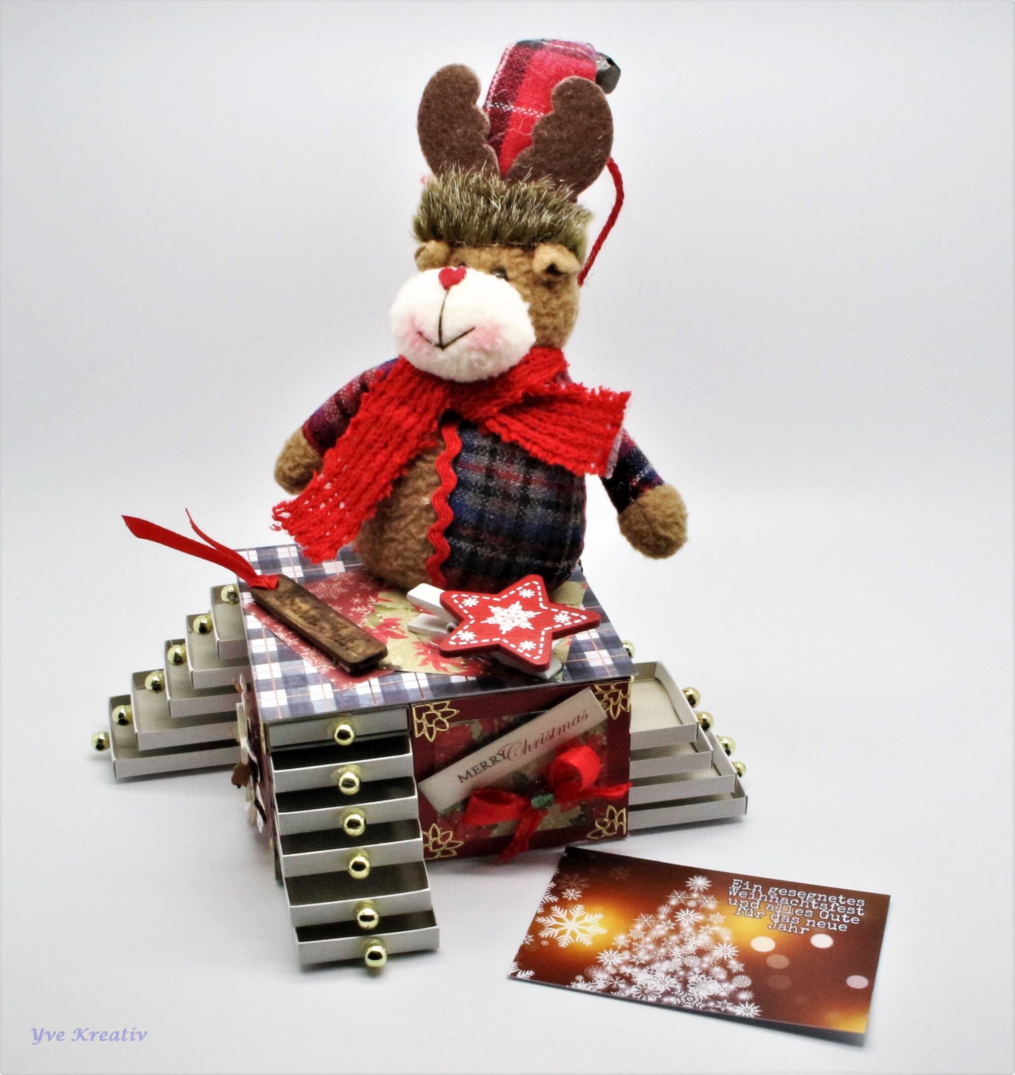 Adventskalender "Rentier" aus 24 Streichholzschachteln Tischdeko zu Weihnachten Adventskalender "Rentier" aus 24 Streichholzschachteln Tischdeko zu Weihnachten