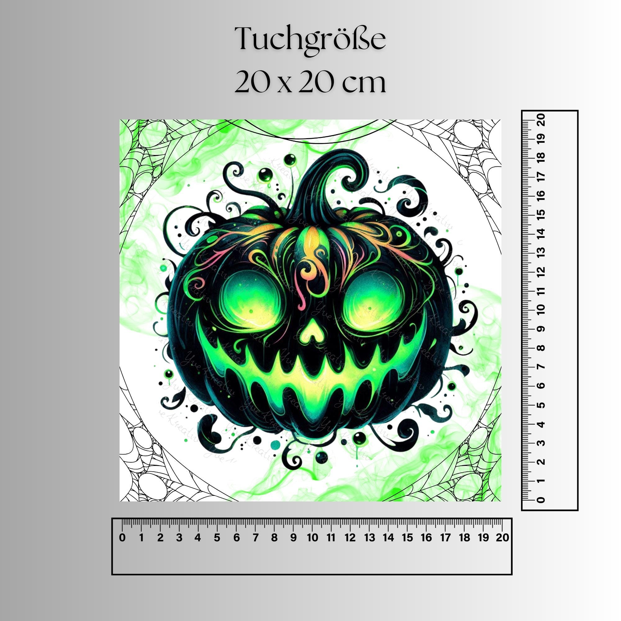 Brillenputztuch Jack O Lantern Halloween bedrucktes Mikrofasertuch für Brille Display Handy Sonnenbrille Größe 15x15 cm oder 20x20 cm #SA14