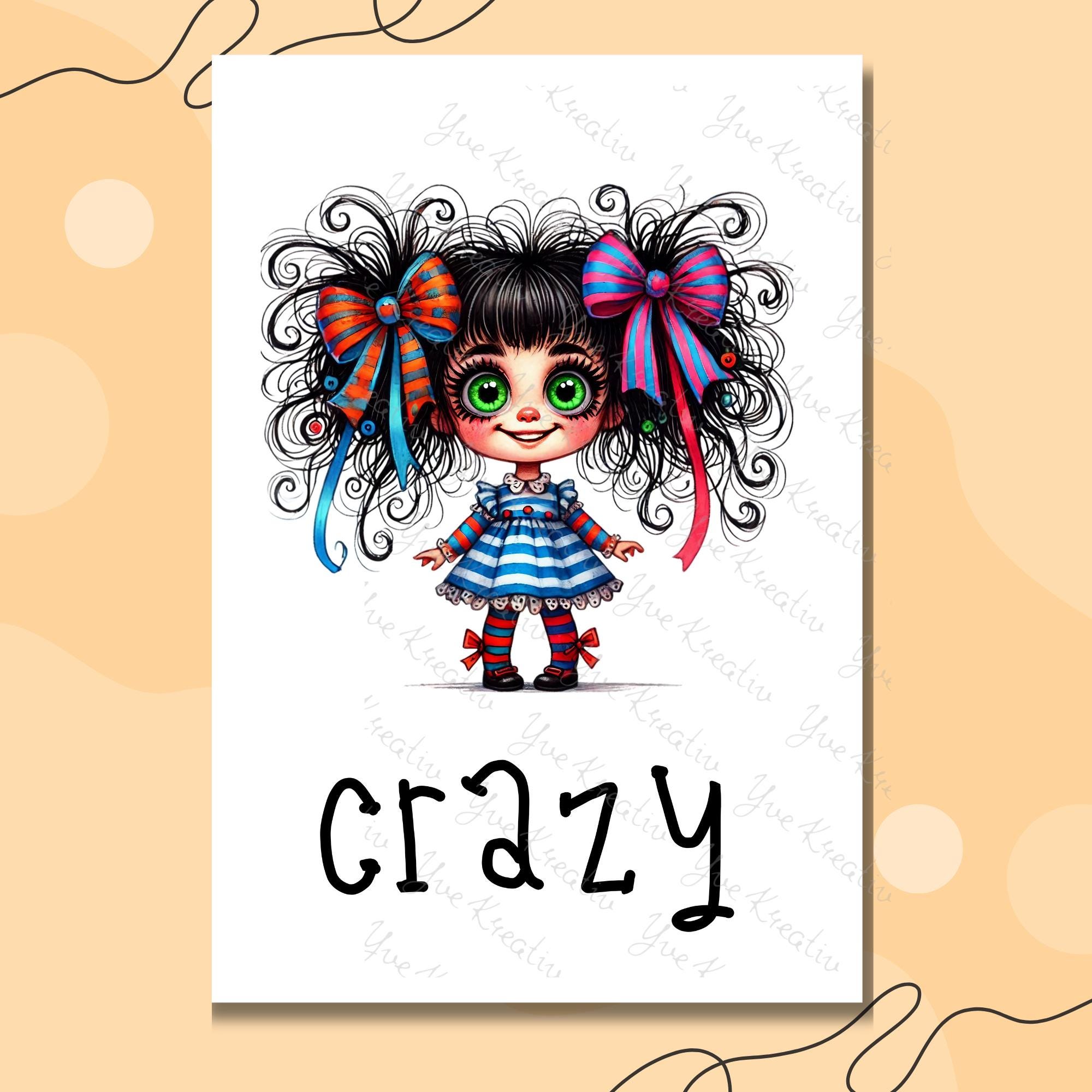 Postkarte, Grußkarte, Karte zum Geburtstag I Crazy, Funny, Lovely I Schrullige witzige Mädchen, Beste Freundin  #PHO