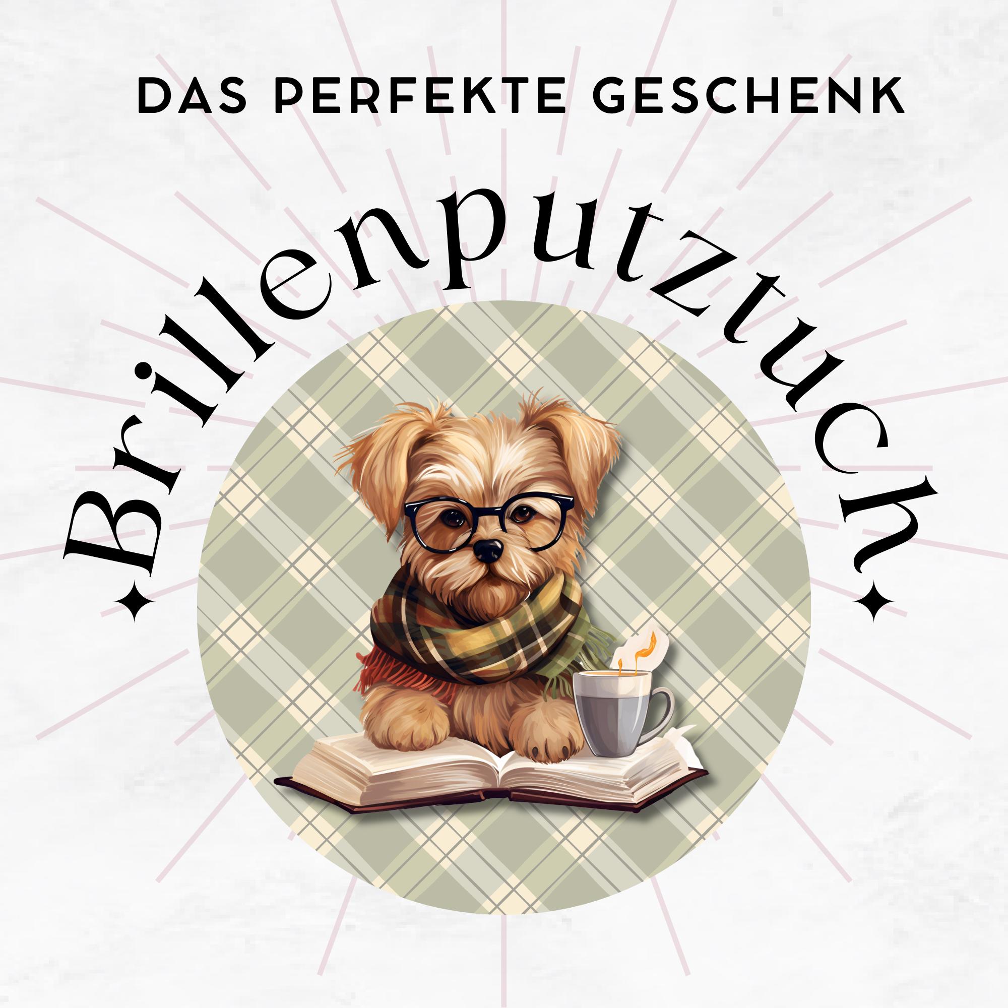 Brillenputztuch Lese Hund bedrucktes Mikrofasertuch für Brillen Sonnenbrille Display Handy Geschenk Freundin Geburtstag Hundebesitzer #TI12