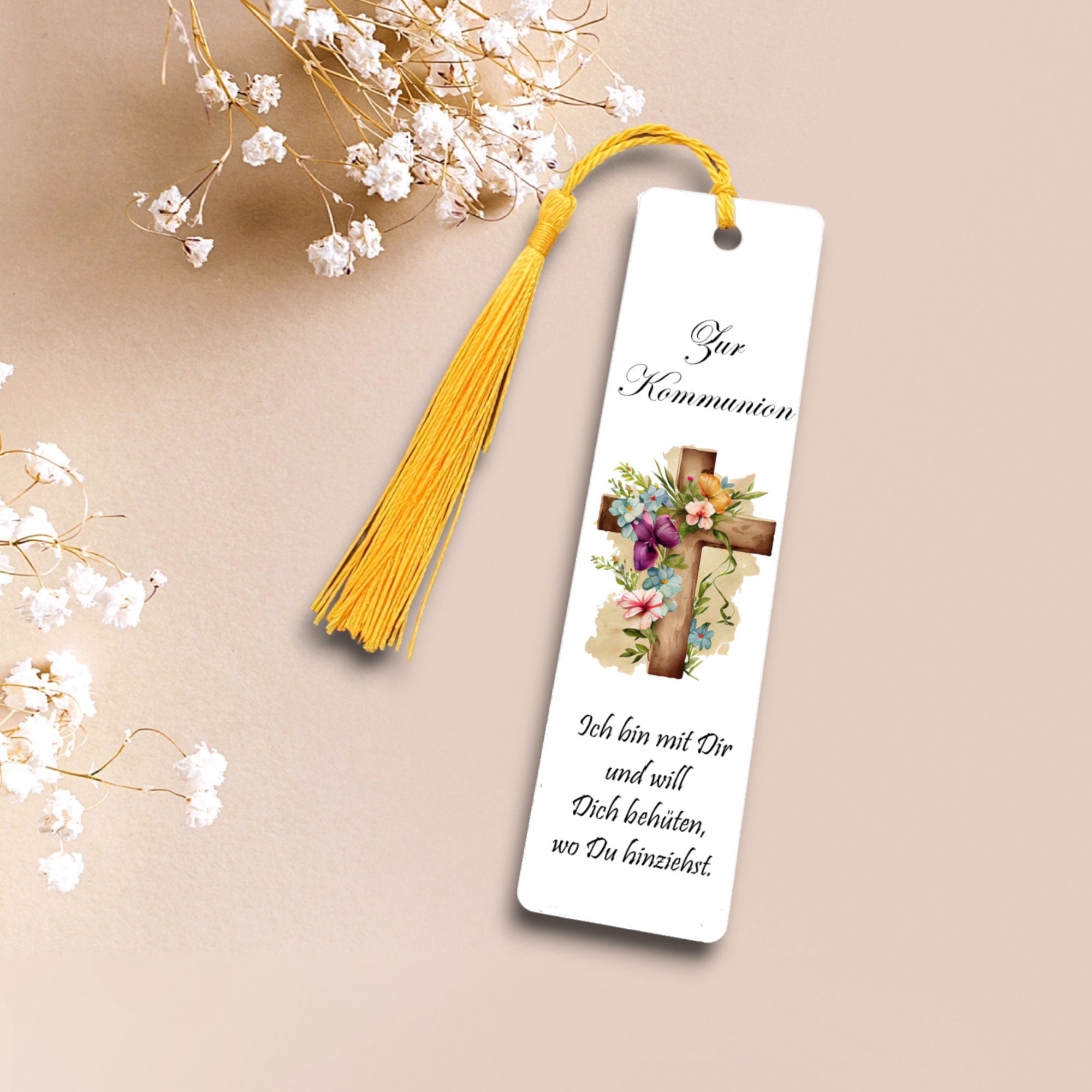 Lesezeichen aus Aluminium Geschenk zur Kommunion für Gesangsbuch Bibel Bücher Bookmark  #LEALU