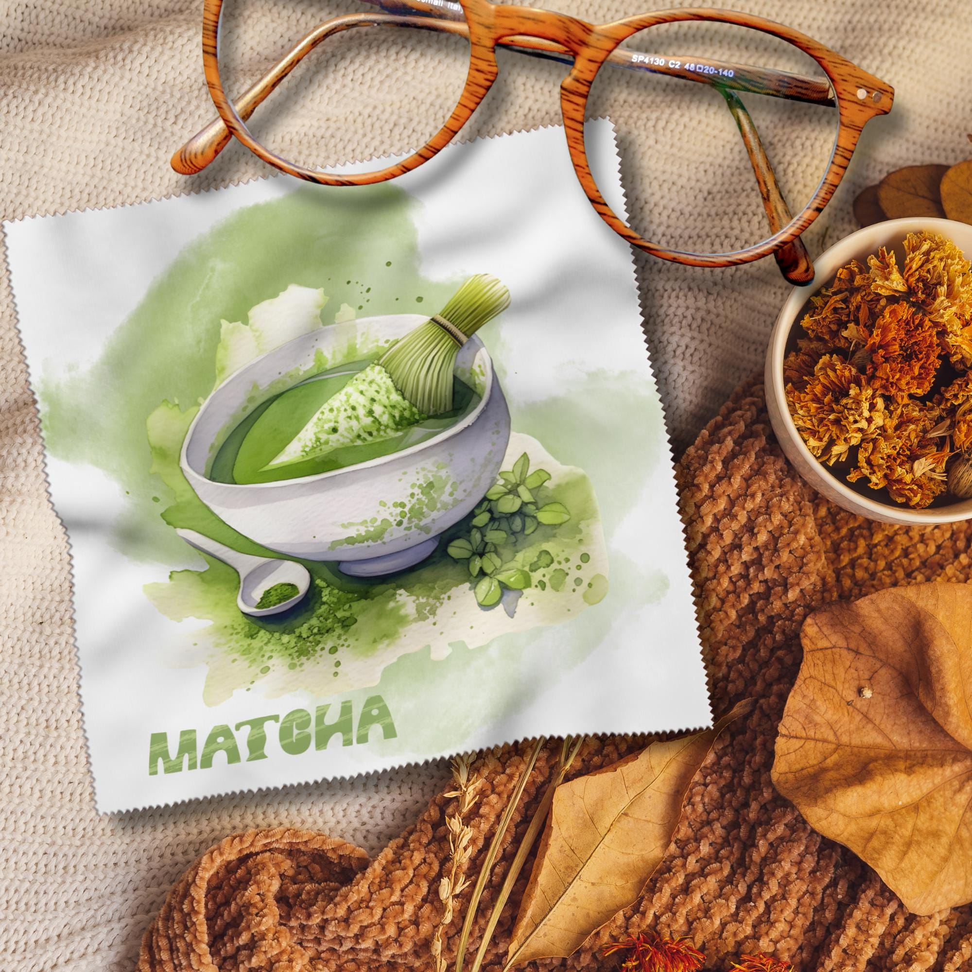 Brillenputztuch Matcha Tee Geschenk Geburtstag Mitbringsel Teetrinker bedrucktes Mikrofasertuch für Brille Sonnenbrille Displays #ES15