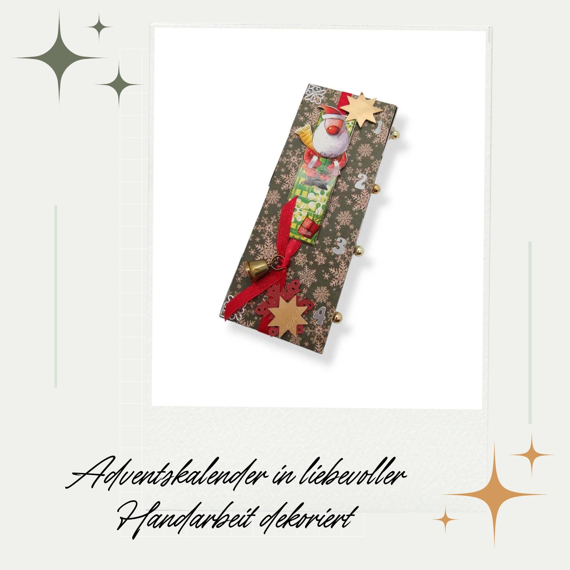 Adventskalender zum Befüllen aus 4 Streichholzschachteln Upcycling kleine Adventsgeschenke Geldgeschenk Weihnachten Mitbringsel #613960918