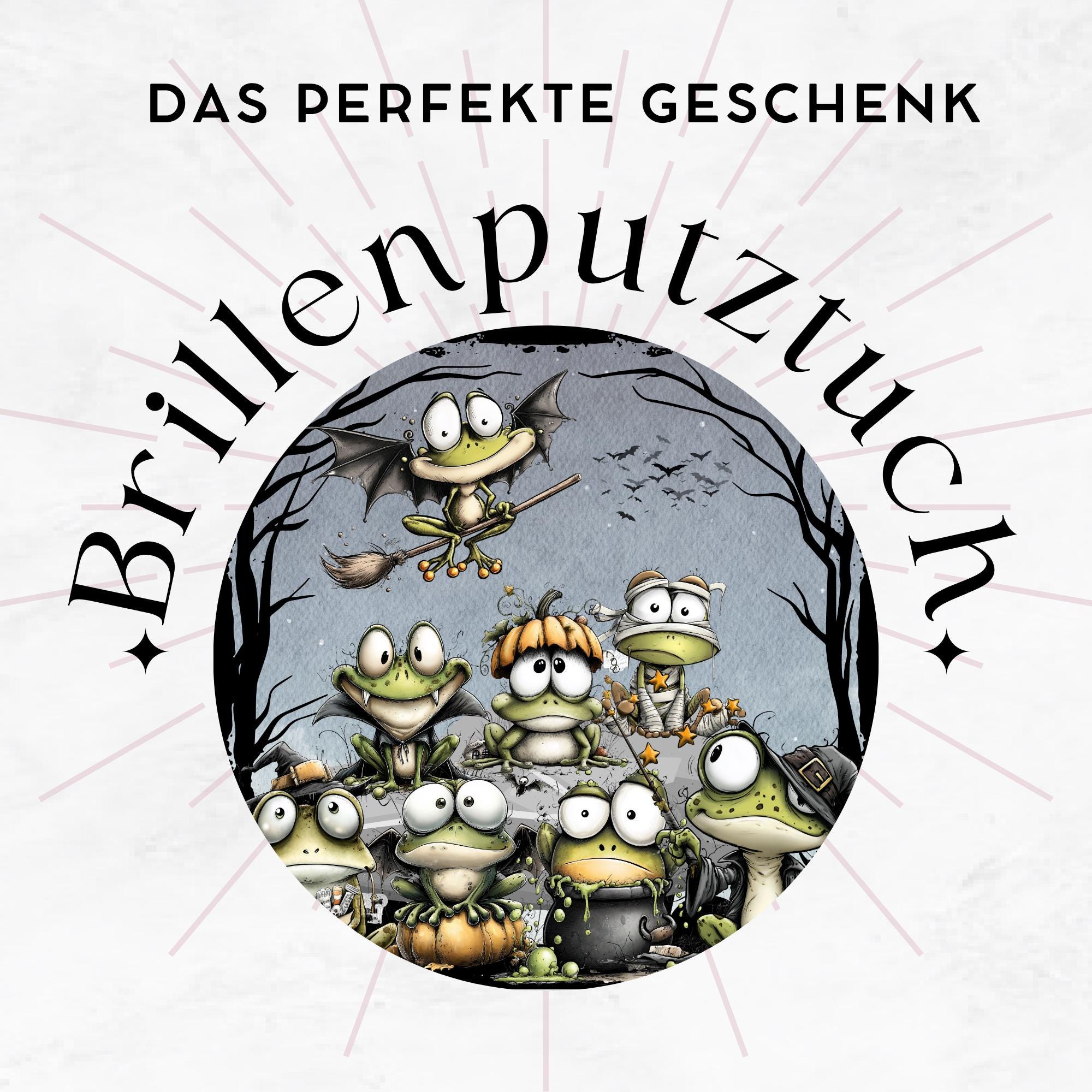 Brillenputztuch Halloween Frösche bedrucktes Mikrofasertuch für Sonnenbrille Displays Handy Geschenk süßes oder Saures Mitbringsel #SA9