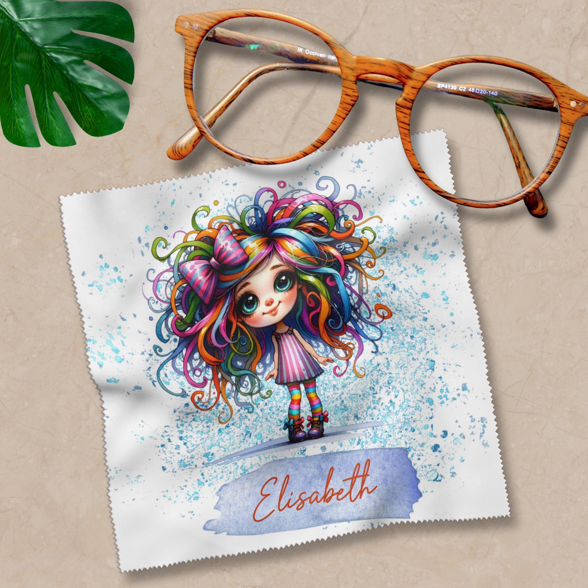Brillenputztuch personalisiert mit Namen bedrucktes Mikrofasertuch für Sonnenbrille Displays Geschenk Freundin Mitbringsel Tante #AL6P