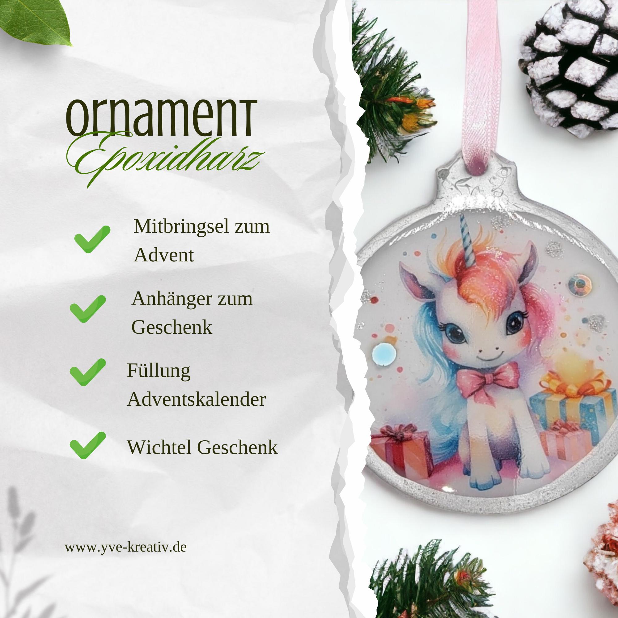 Weihnachtsschmuck Einhorn Baumanhänger Weihnachten Weihnachtsornamente Weihnachtskugel Geschenkanhänger Wichtel Geschenk #1606564442