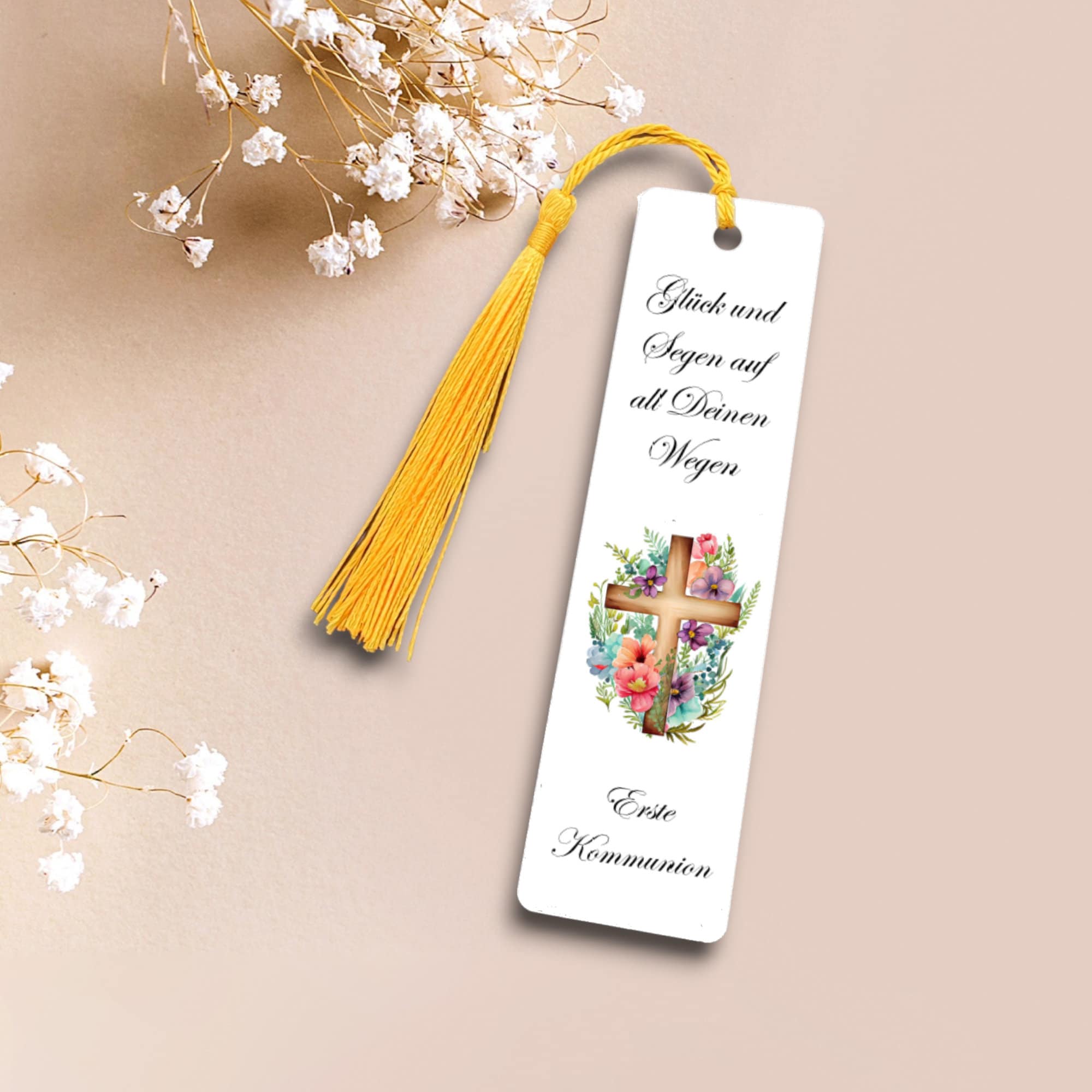 Lesezeichen aus Aluminium Geschenk zur Kommunion für Gesangsbuch Bibel Bücher Bookmark  #LEALU