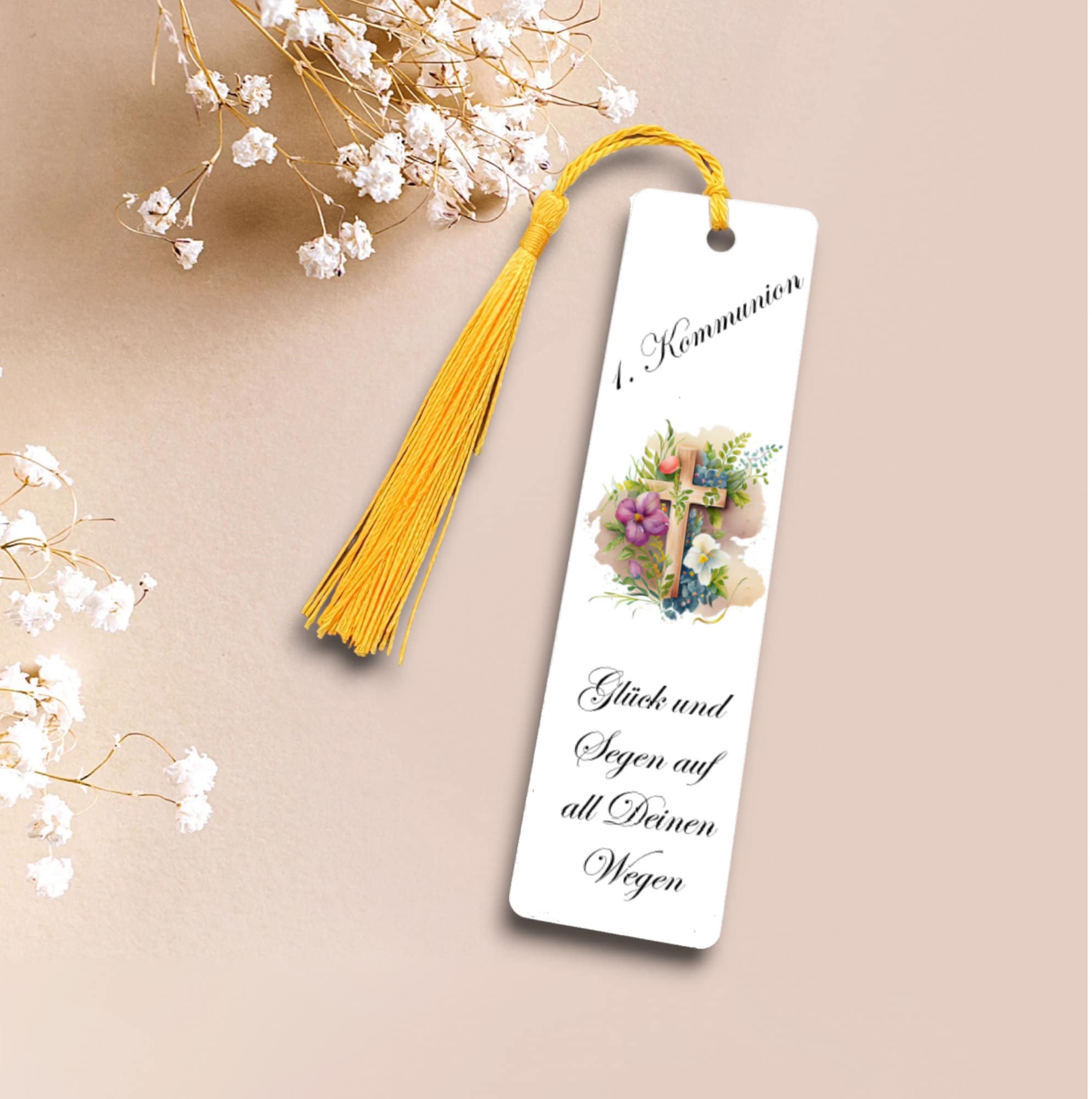 Lesezeichen aus Aluminium Geschenk zur Kommunion für Gesangsbuch Bibel Bücher Bookmark  #LEALU