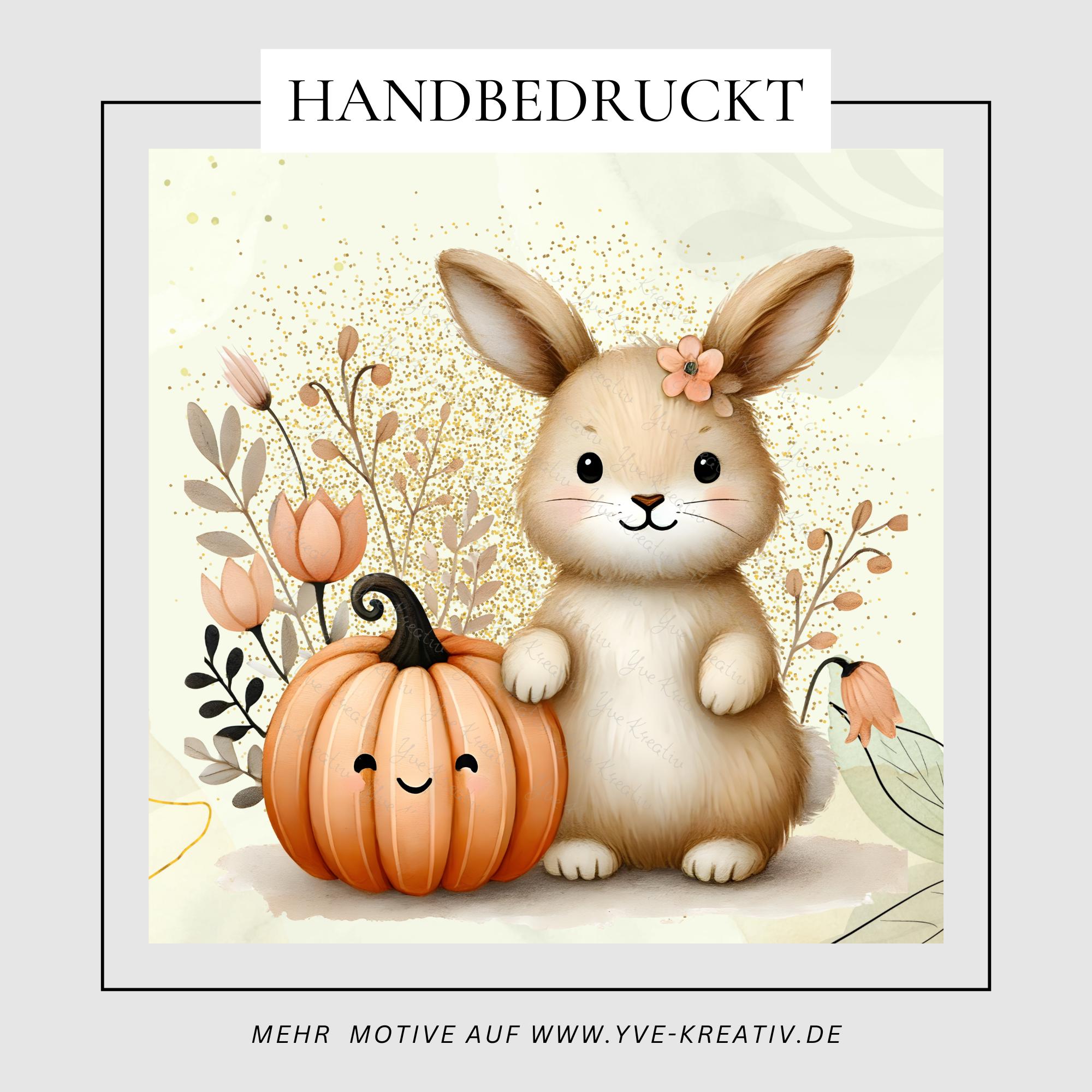 Brillenputztuch Herbst Hase bedrucktes Mikrofasertuch für Sonnenbrille Displays Handy Häschen Geschenk Halloween Mitbringsel #TI168