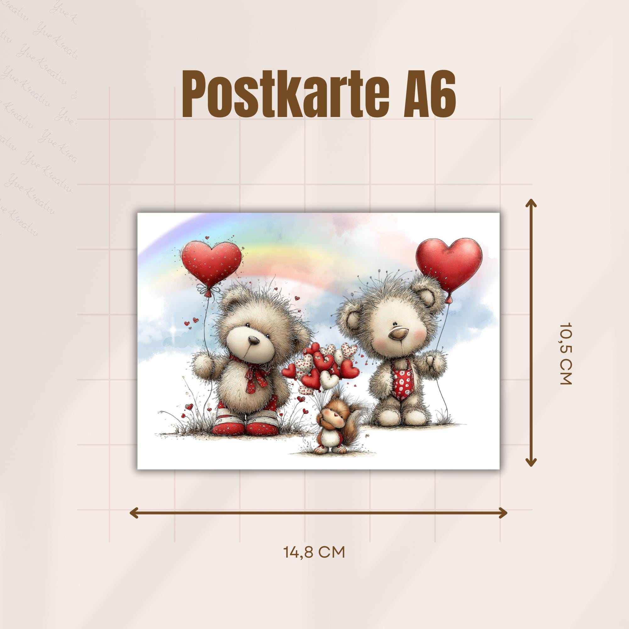 Postkarte Valentinstag Karte Bärenfreunde Glückwunschkarte zur Geburt Grußkarte Geschenkkarte DIN A6 Karte mit Glanzoberfläche #PHL18