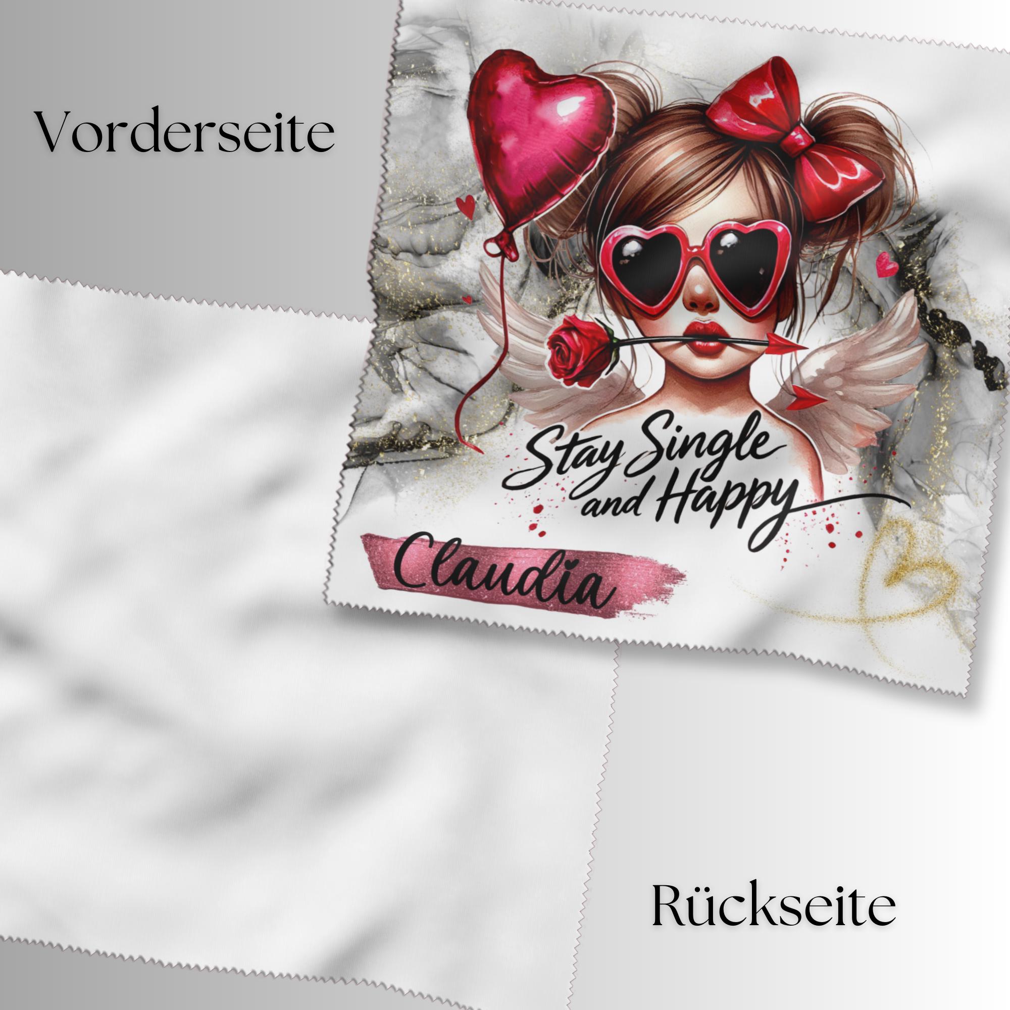 Brillenputztuch personalisiert – Individuell bedrucktes Mikrofasertuch für Brillen, Displays & mehr | Perfektes Geschenk für Singles #HO7P