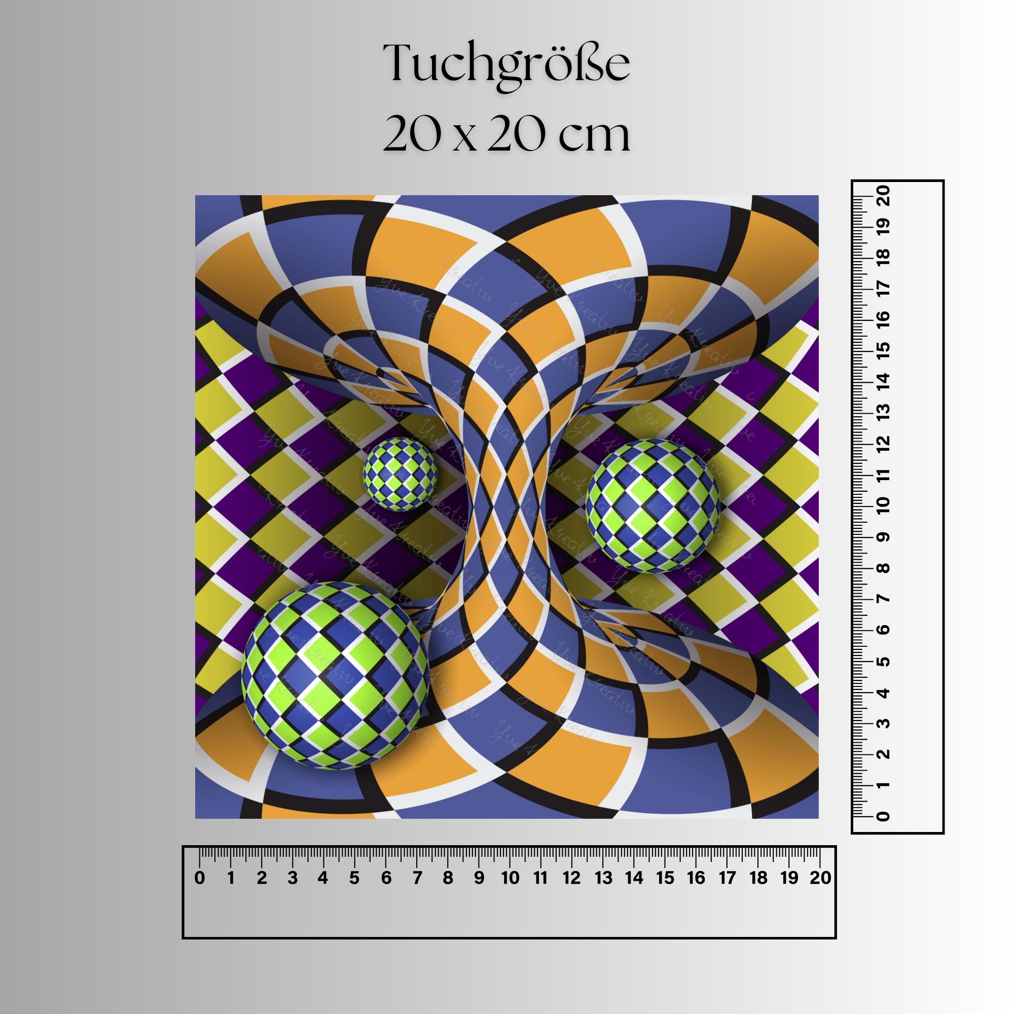 Brillenputztuch Optische Täuschung bedrucktes Mikrofasertuch für Brille Sonnenbrille Displays Handyputztuch Brillentuch Mikrofaser #AL72