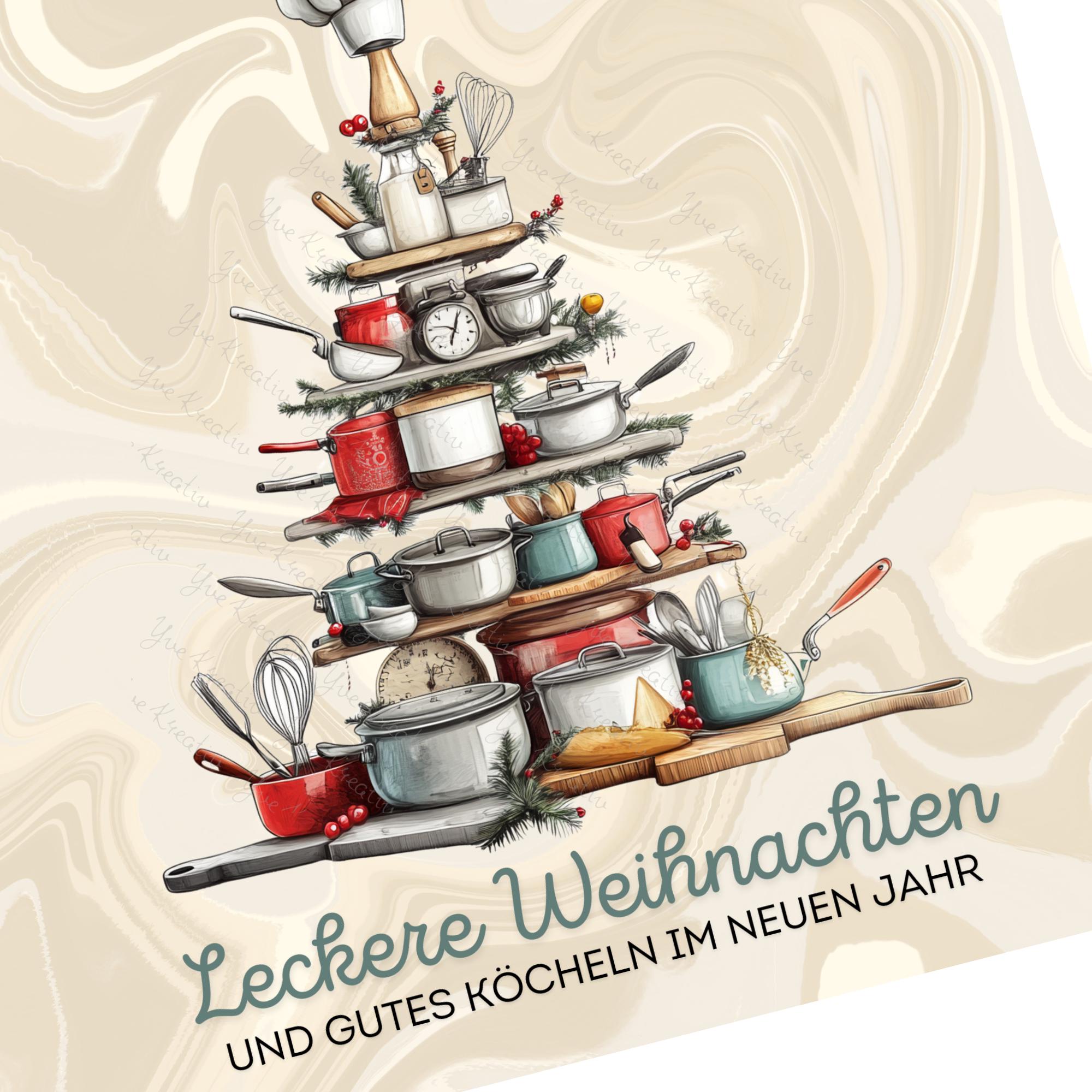 Brillenputztuch Tannenbaum Weihnachten Wichtelgeschenk Koch Geschenk Köchin bedrucktes Mikrofasertuch für Brillen Display Handy #WE21