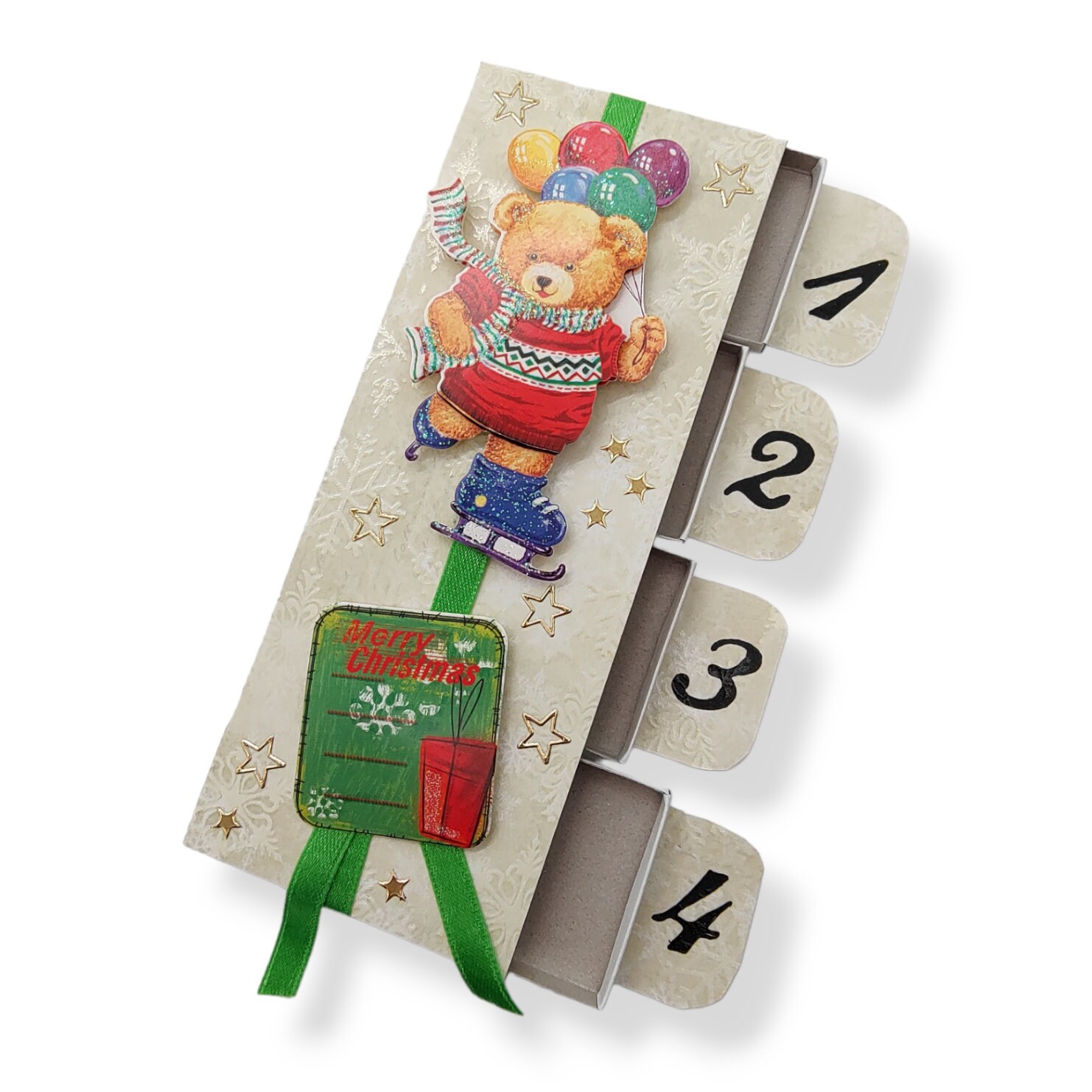 Adventskalender zum Befüllen aus 4 Streichholzschachteln  #613960890