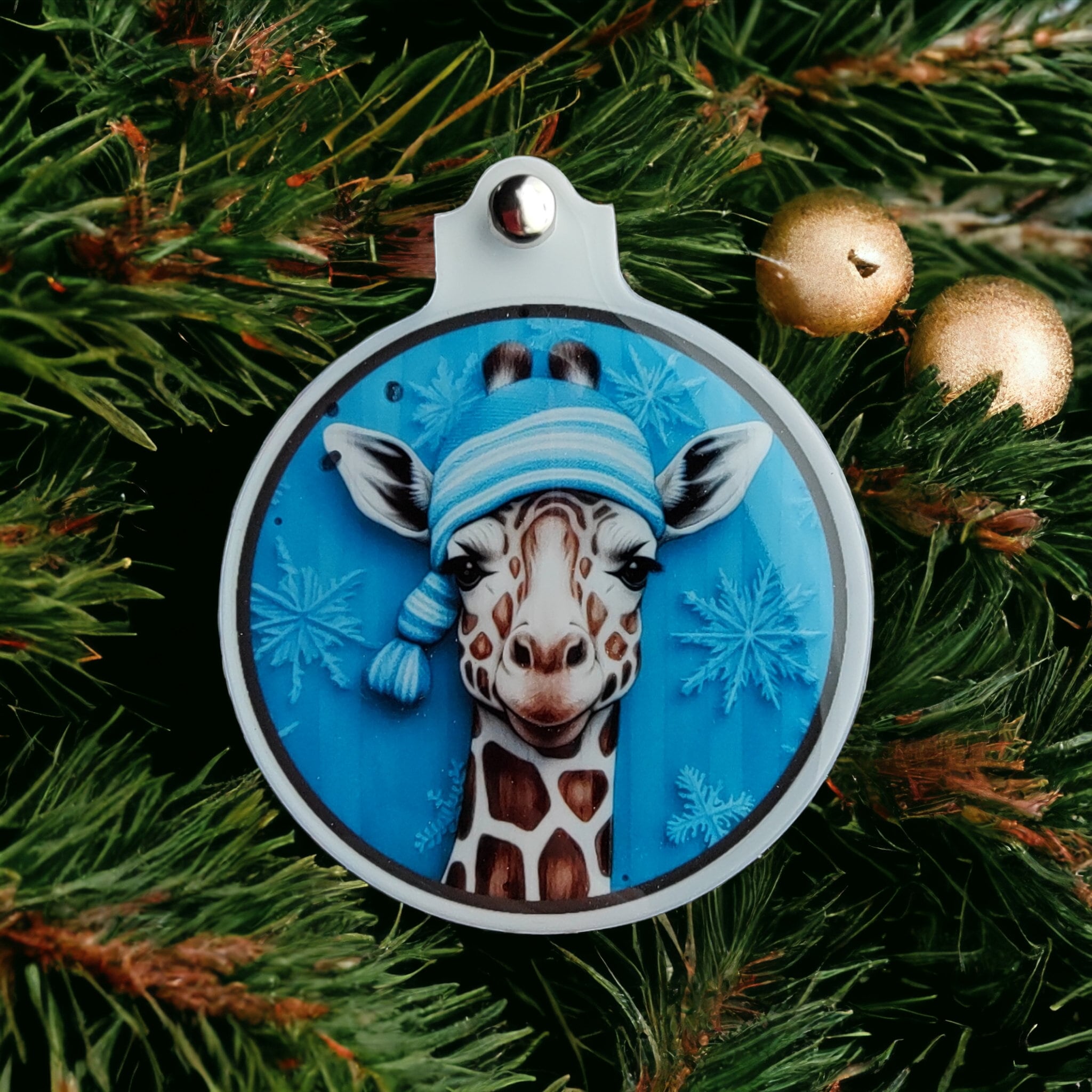 Weihnachtskugel Weihnachtsschmuck Baumanhänger Christmas Ornaments auf einer runden Weihnachtskarte inkl. Kuvert  #1608306126