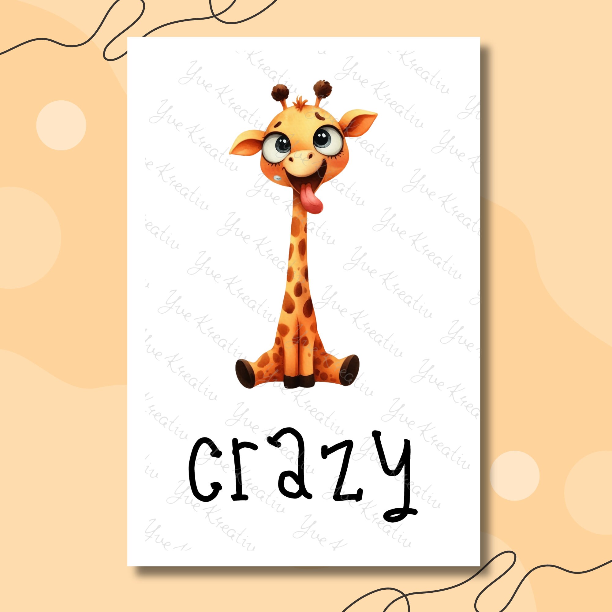 Postkarte Giraffe Grußkarte Karte Geburtstag Freundin Gutschein Mitbringsel Giraffen Fan I Crazy, Funny, Lovely I #PHO