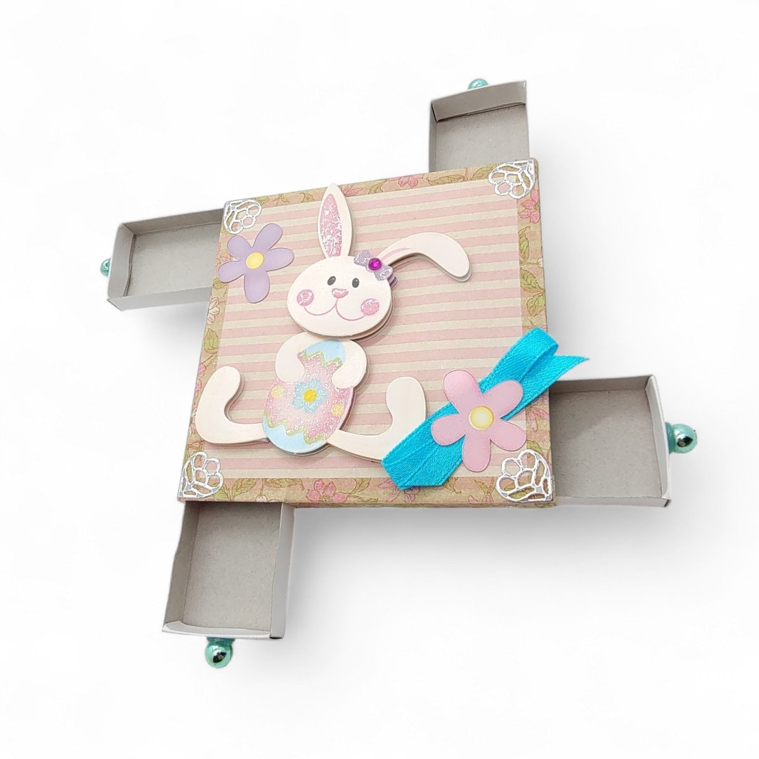 Streichholzschachtel 4-fach "Oster - Hase" Geschenkebox Schachtel für Geldgeschenke Gutschein - kleine Kostbarkeiten #613960462