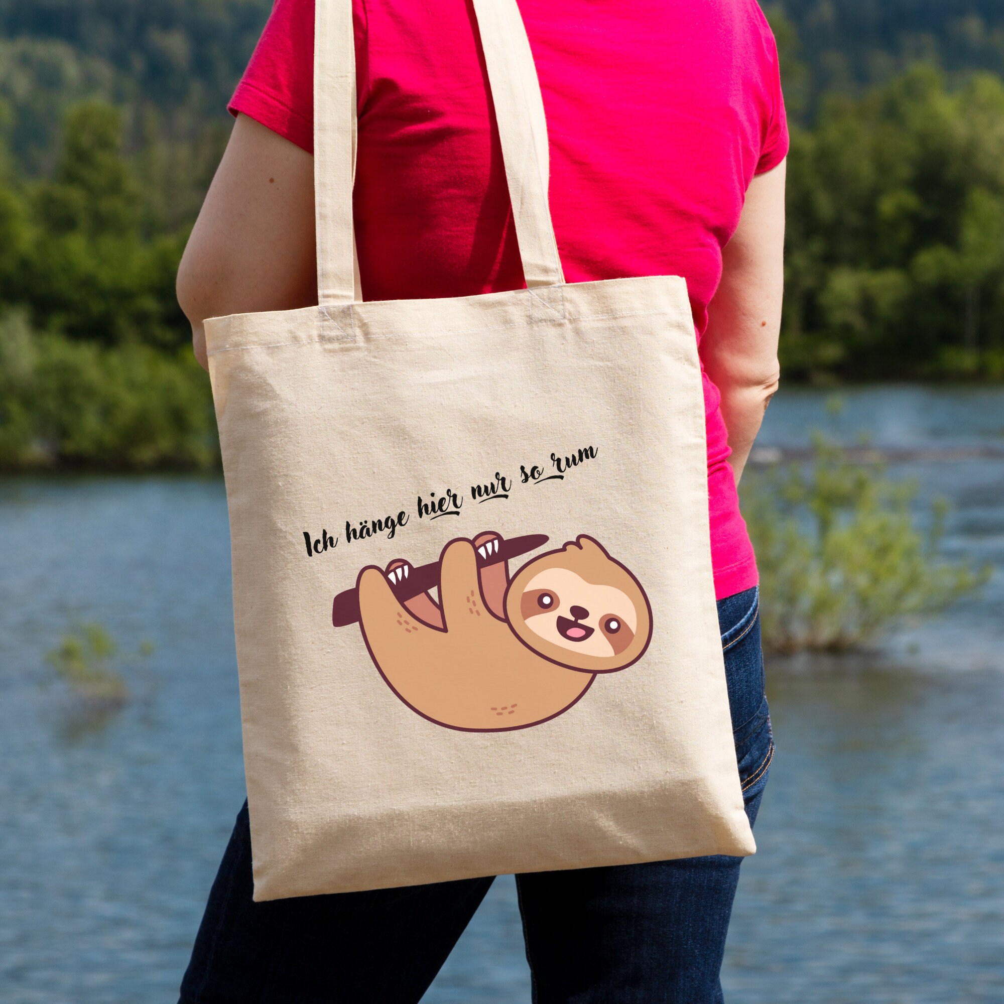 Stofftasche, Stoffbeutel, Einkaufstasche, Tasche, individuelles Geschenk, Motiv Faultier  #STSUB