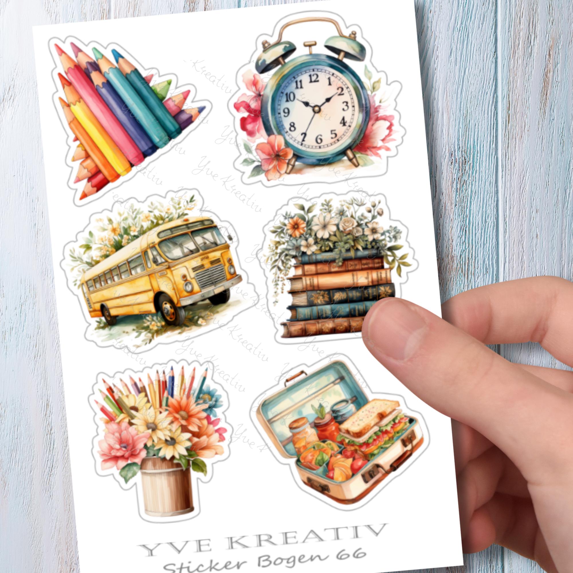 2 Stickerbogen SET Bücher Aufkleber Schule Sticker Schulanfang | Sticker Set zur Auswahl in Weiß - Transparent - Matt - Glanz #SBA6 2 Stickerbogen SET Bücher Aufkleber Schule Sticker Schulanfang | Sticker Set zur Auswahl in Weiß - Transparent - Matt - Glanz #SBA6