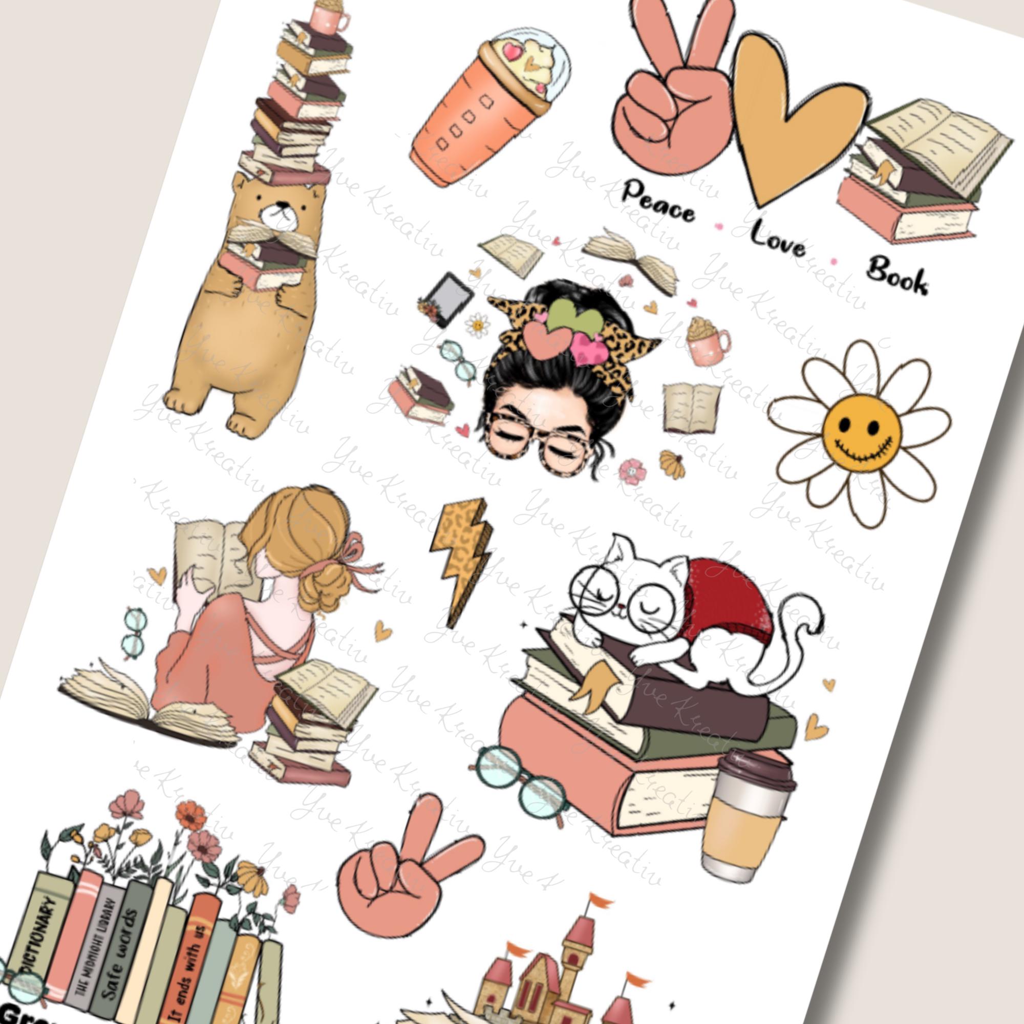 Aufkleber Love Books Stickerbogen Bücher für Leseratten Sticker Set - 3 Bögen zur Auswahl in Weiß - Transparent - Matt - Glanz #SBA6 Aufkleber Love Books Stickerbogen Bücher für Leseratten Sticker Set - 3 Bögen zur Auswahl in Weiß - Transparent - Matt - Glanz #SBA6