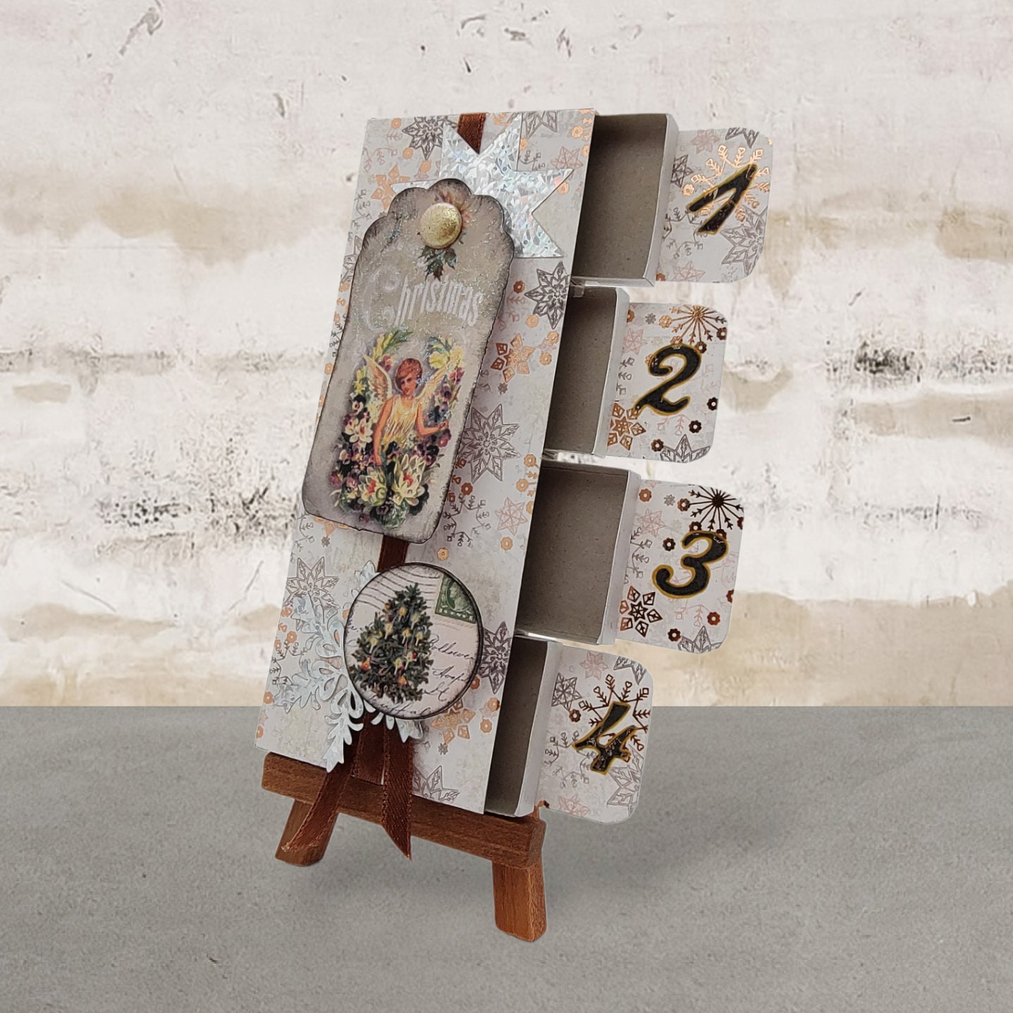 Adventskalender zum Befüllen aus 4 Streichholzschachteln  #627796189