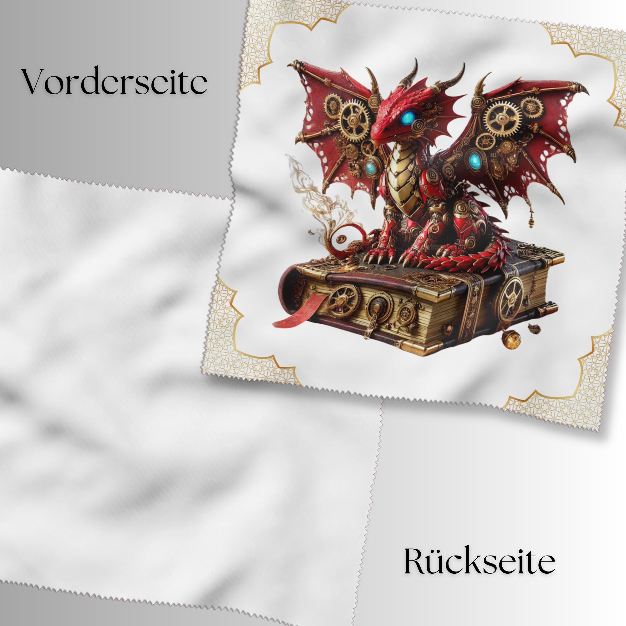 Brillenputztuch bedrucktes Mikrofasertuch für Brillen Tuch für Displays Geschenk Geburtstag Drachen Steampunk #FA19