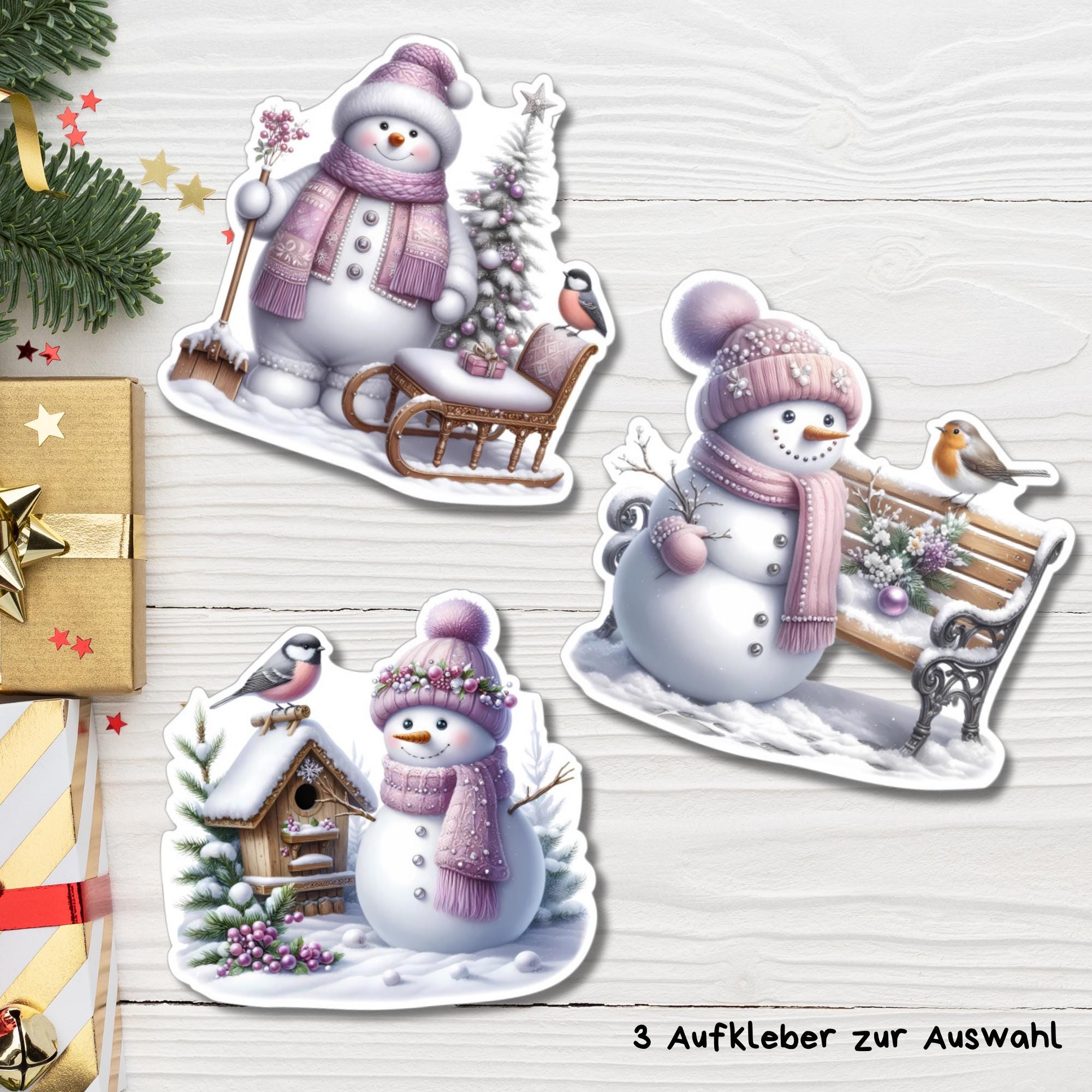 Aufkleber, große Sticker zu Weihnachten und Advent - 3 Aufkleber zur Auswahl in Weiß oder Transparent #SEG8 Aufkleber, große Sticker zu Weihnachten und Advent - 3 Aufkleber zur Auswahl in Weiß oder Transparent #SEG8