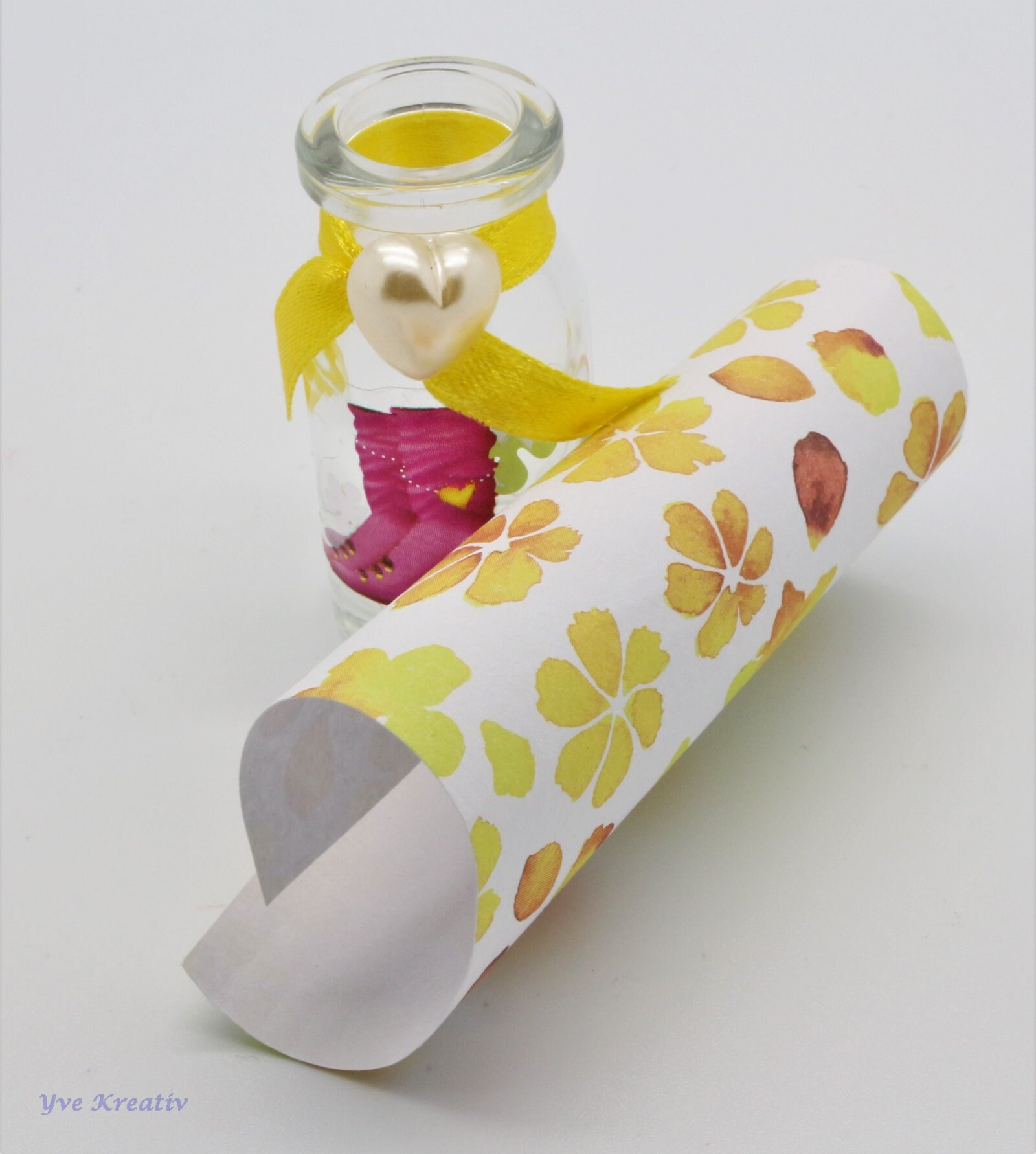 Flaschenpost Fläschchen aus Glas für Gutscheine oder Geldgeschenke mit Papierrolle für Glückwünsche und Nachrichten