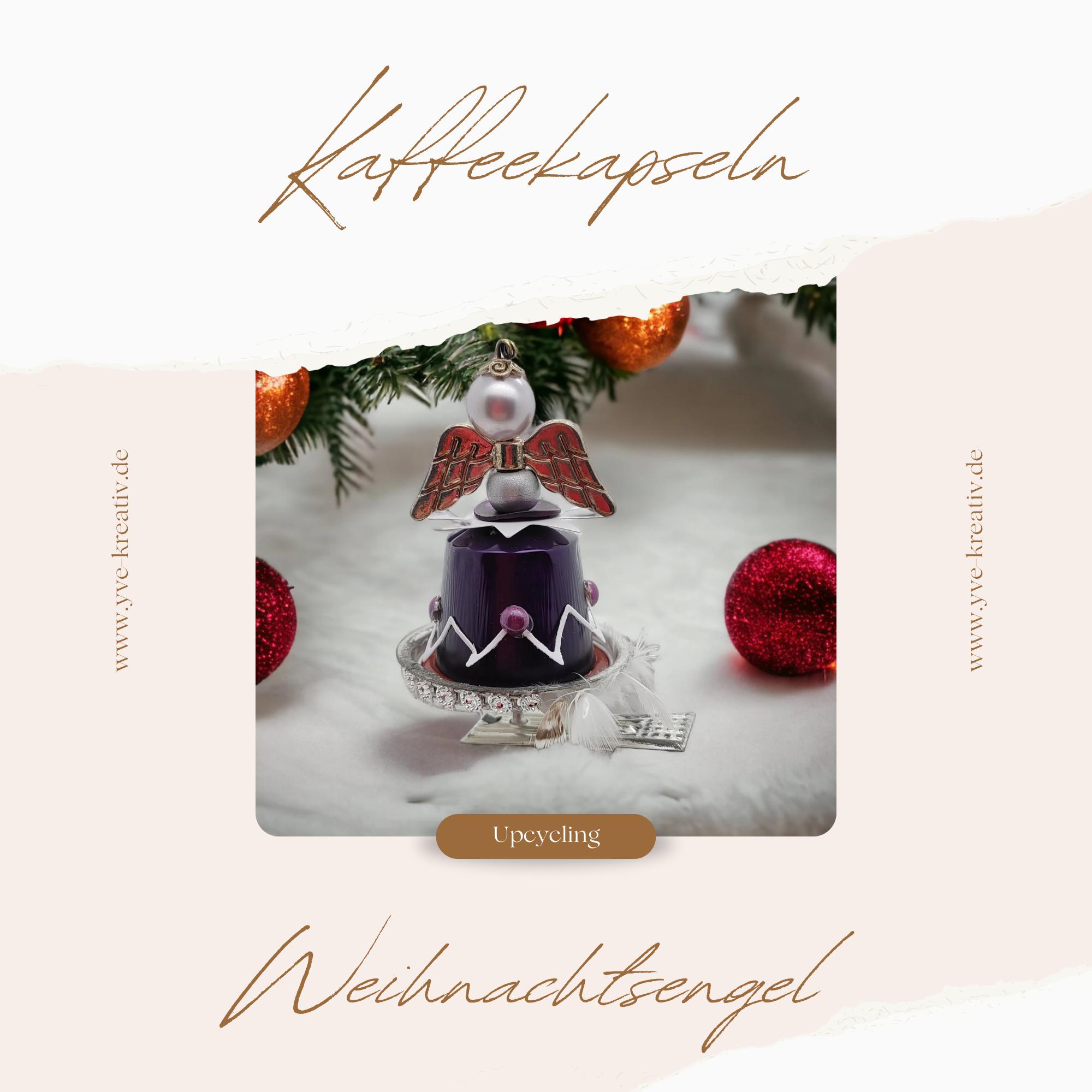 Engel aus Kaffeekapseln Christbaumkugel Upcycling Weihnachtskugel besonderer Weihnachtsdeko auf Metallklammer Christbaumclip   #1122710995