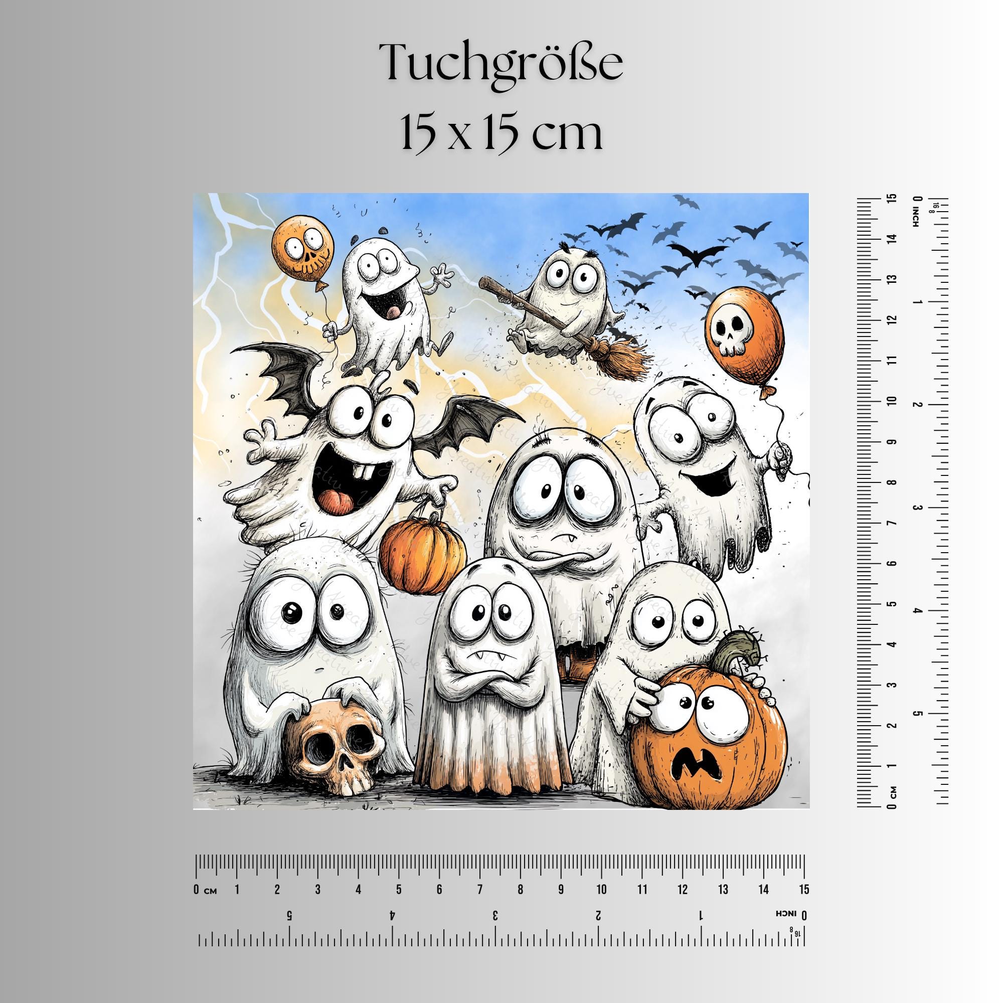 Brillenputztuch Halloween Geist bedrucktes Mikrofasertuch für Sonnenbrille Displays Handy Grusel Geschenk süßes oder Saures Mitbringsel #SA8