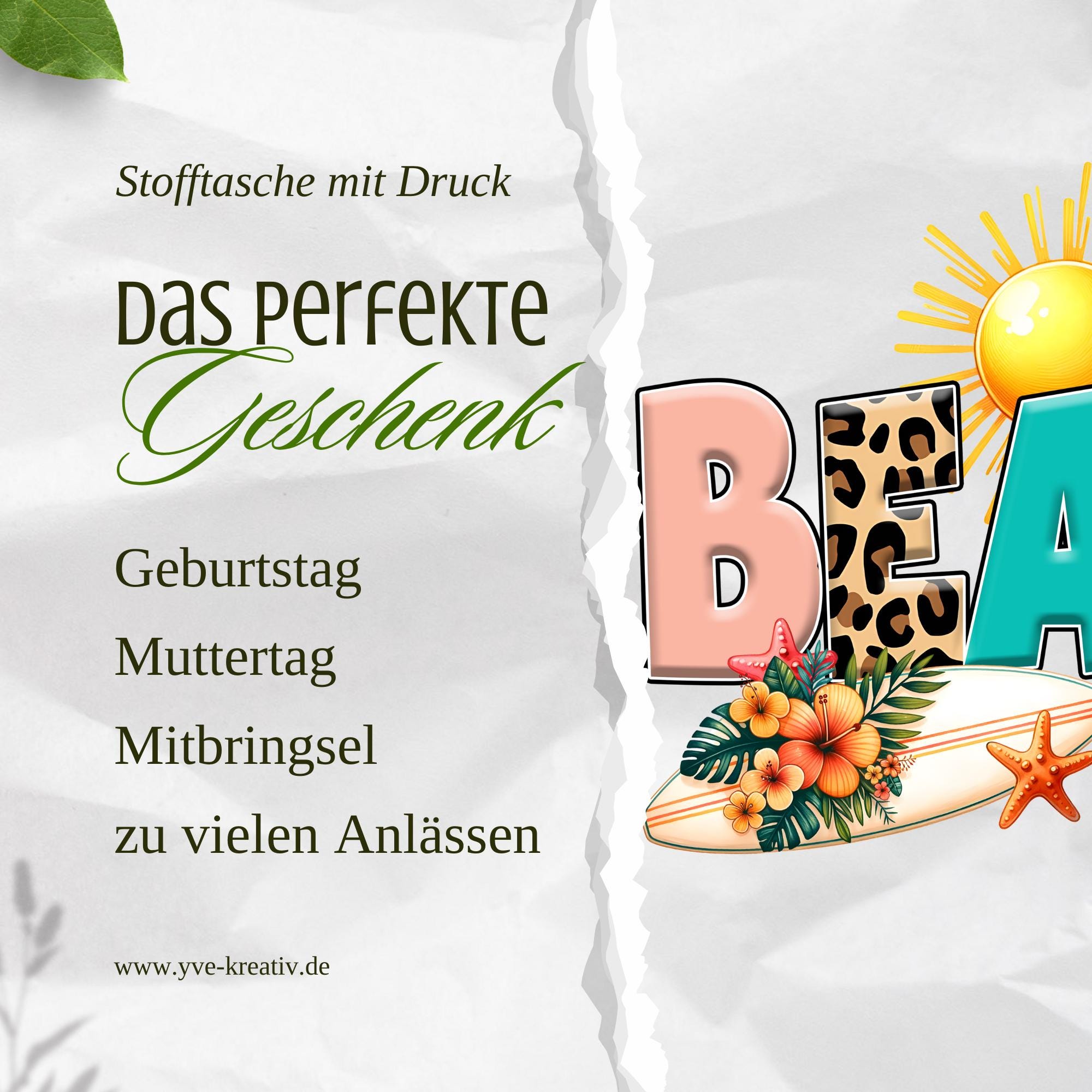 Stofftasche Beach Stoffbeutel Einkaufstasche Strand Tasche Geburtstag Geschenk Urlaub Sommer Mitbringsel Reise #STSUB