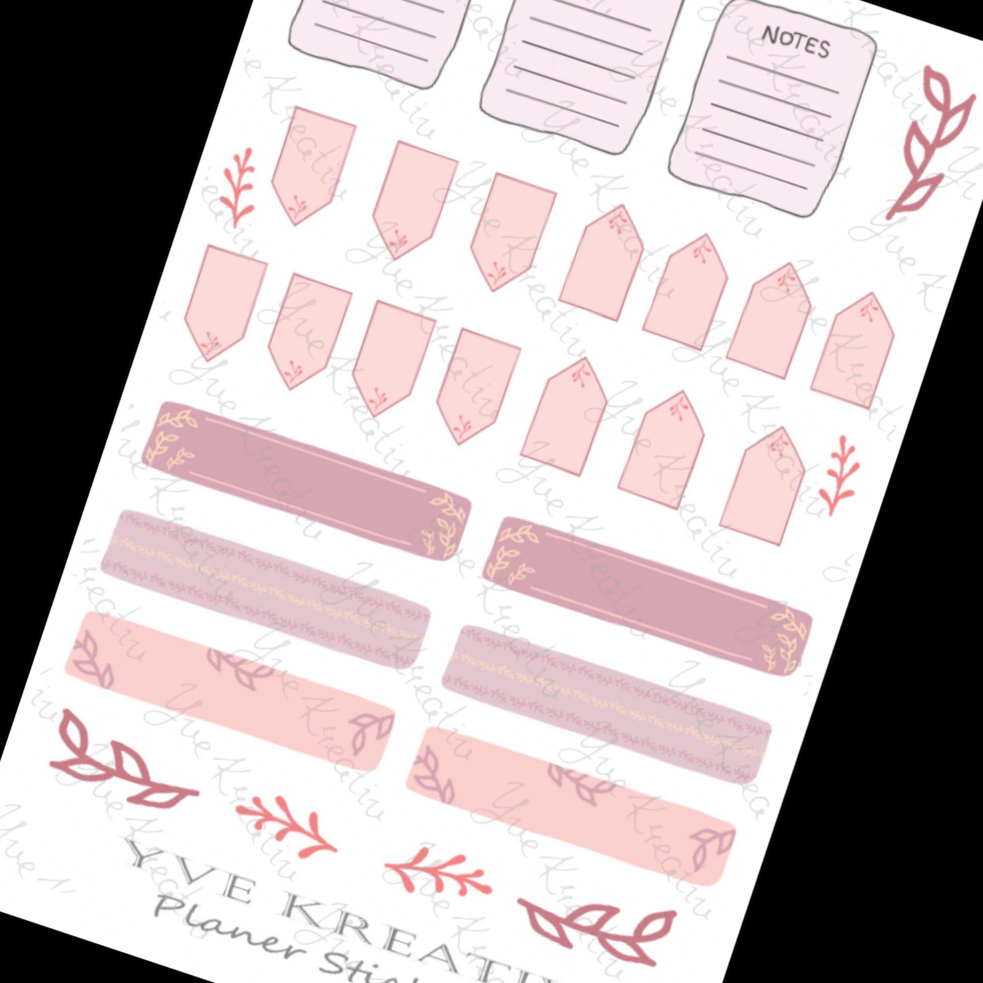 Sticker Planer 30 Aufkleber Sticker Bogen Set Stickerbogen  -  Wochenplaner Kalender Bullet Journaling #SBA5