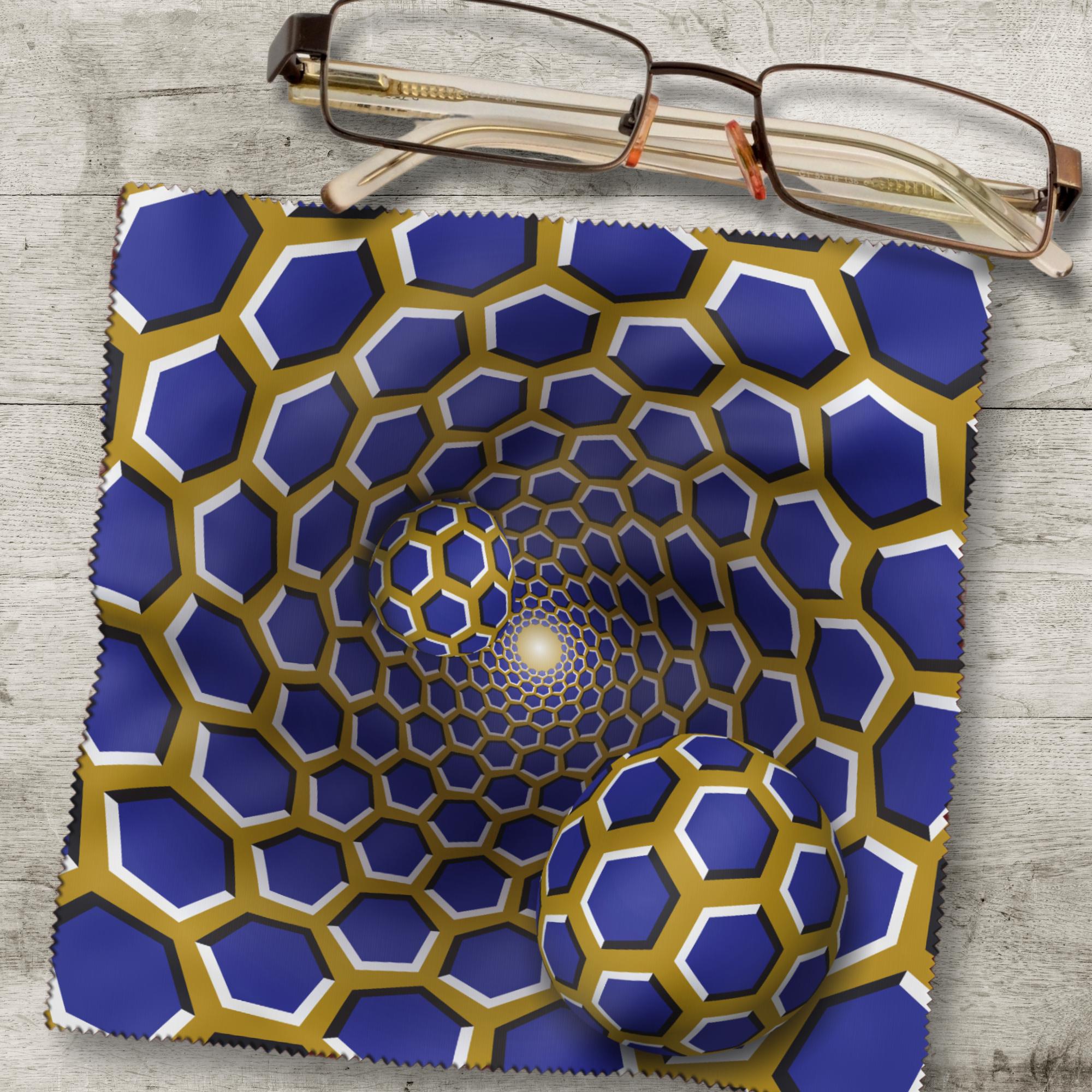 Brillenputztuch Optische Täuschung bedrucktes Mikrofasertuch für Brille Sonnenbrille Displays Handyputztuch Brillentuch Mikrofaser #AL75