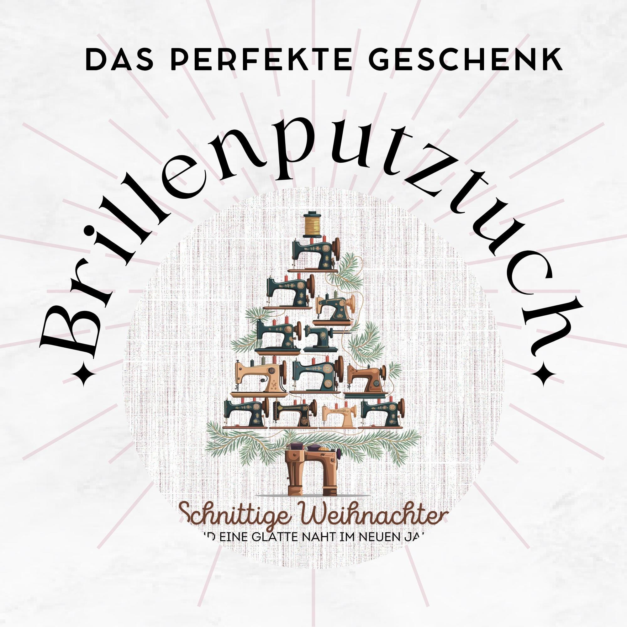 Brillenputztuch Tannenbaum Weihnachten Wichtelgeschenk Näherin Geschenk Schneider bedrucktes Mikrofasertuch für Brillen Display Handy #WE16