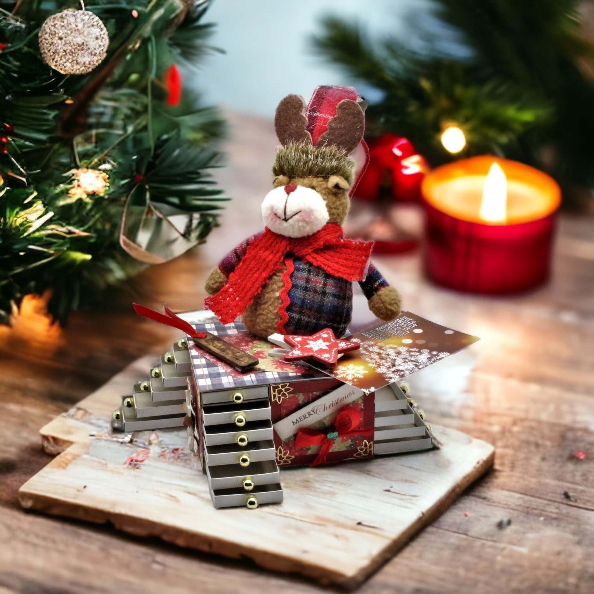 Adventskalender "Rentier" aus 24 Streichholzschachteln Tischdeko zu Weihnachten Adventskalender "Rentier" aus 24 Streichholzschachteln Tischdeko zu Weihnachten