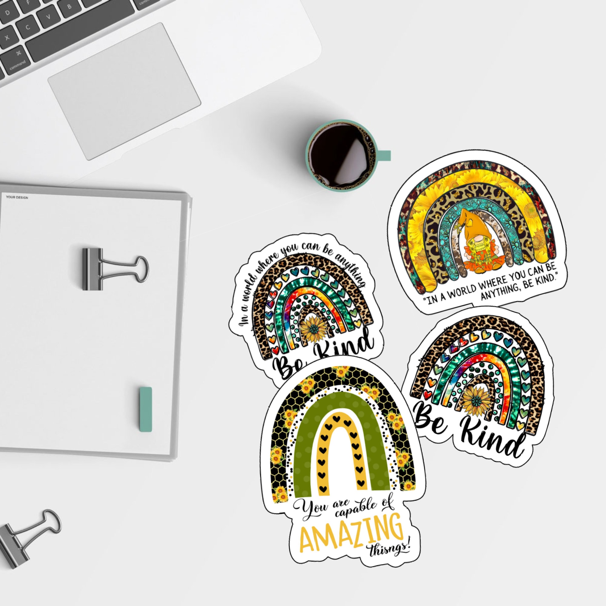 Sticker, Aufkleber - Regenbogen | großer Sticker - Journal Sticker - 4 Sticker zur Auswahl in Weiß oder Transparent #SEG8 Sticker, Aufkleber - Regenbogen | großer Sticker - Journal Sticker - 4 Sticker zur Auswahl in Weiß oder Transparent #SEG8