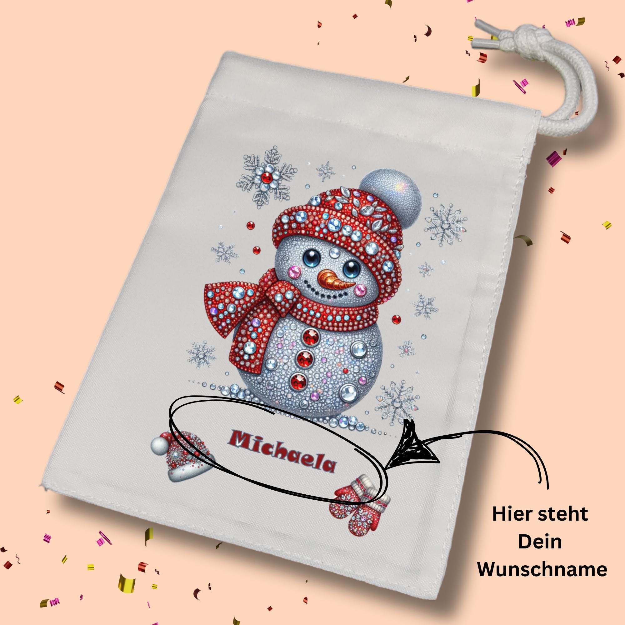 Geschenksäckchen personalisiert mit Namen, Weihnachtsgeschenkbeutel, Stoffsäckchen, Stofftasche, Stoffbeutel, Geschenkverpackung  #GSSUB