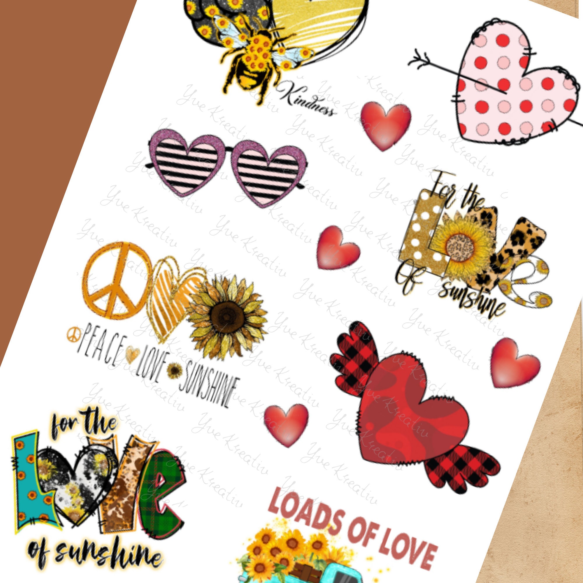 Sticker Bogen, Aufkleber, Love, Peace, Stickerbogen zur Auswahl in Weiß - Transparent - Matt - Glanz  #SBA6
